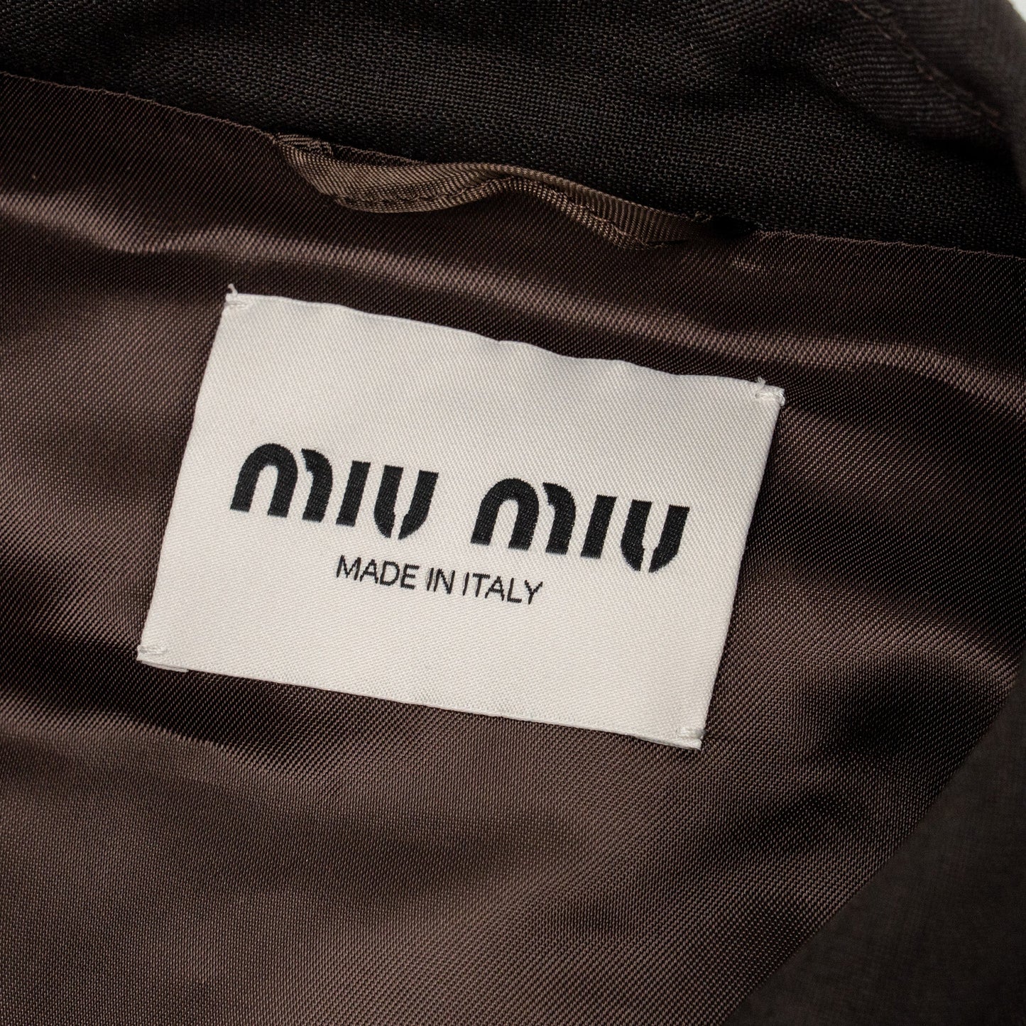 Miu Miu Size 40 Mohair Blouson Jacket Mohair/Virgin Wool Ebony