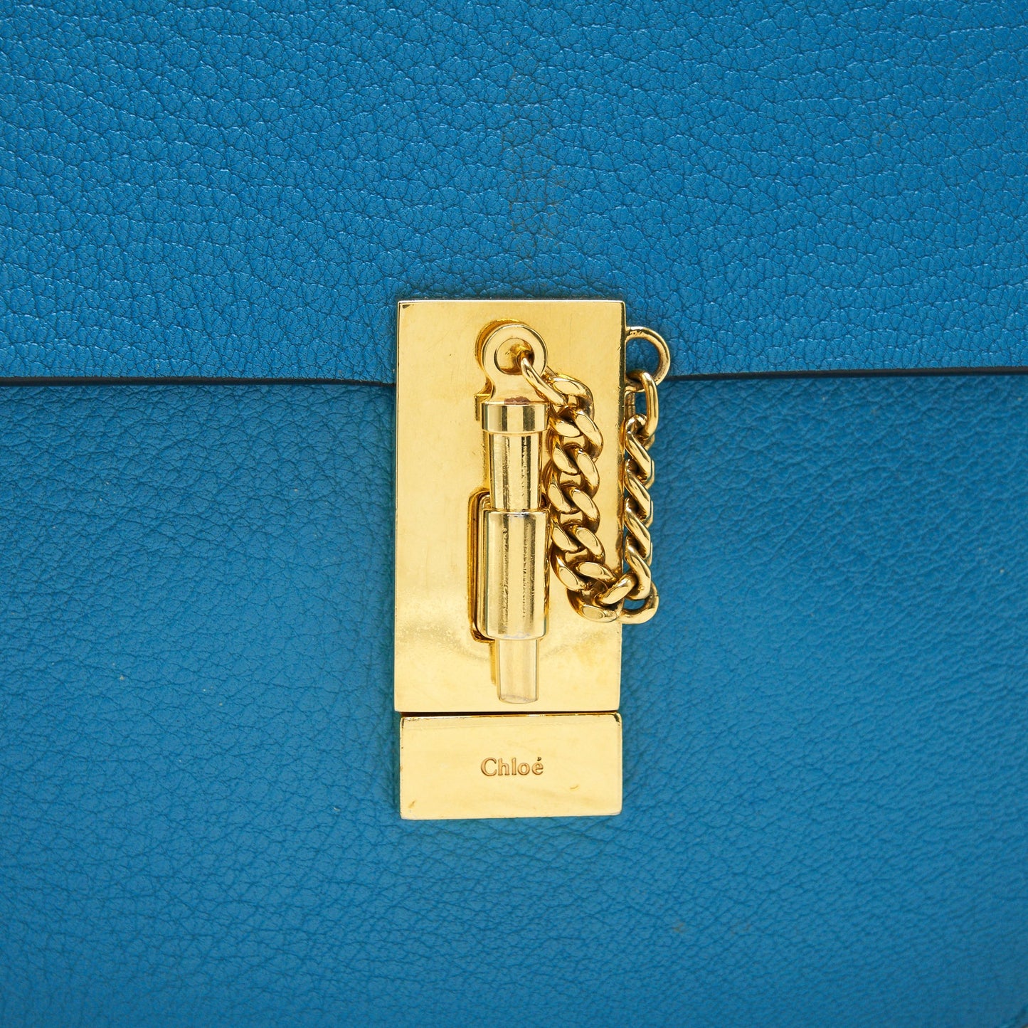 Chloe Mini Drew Shoulder Bag Blue GHW
