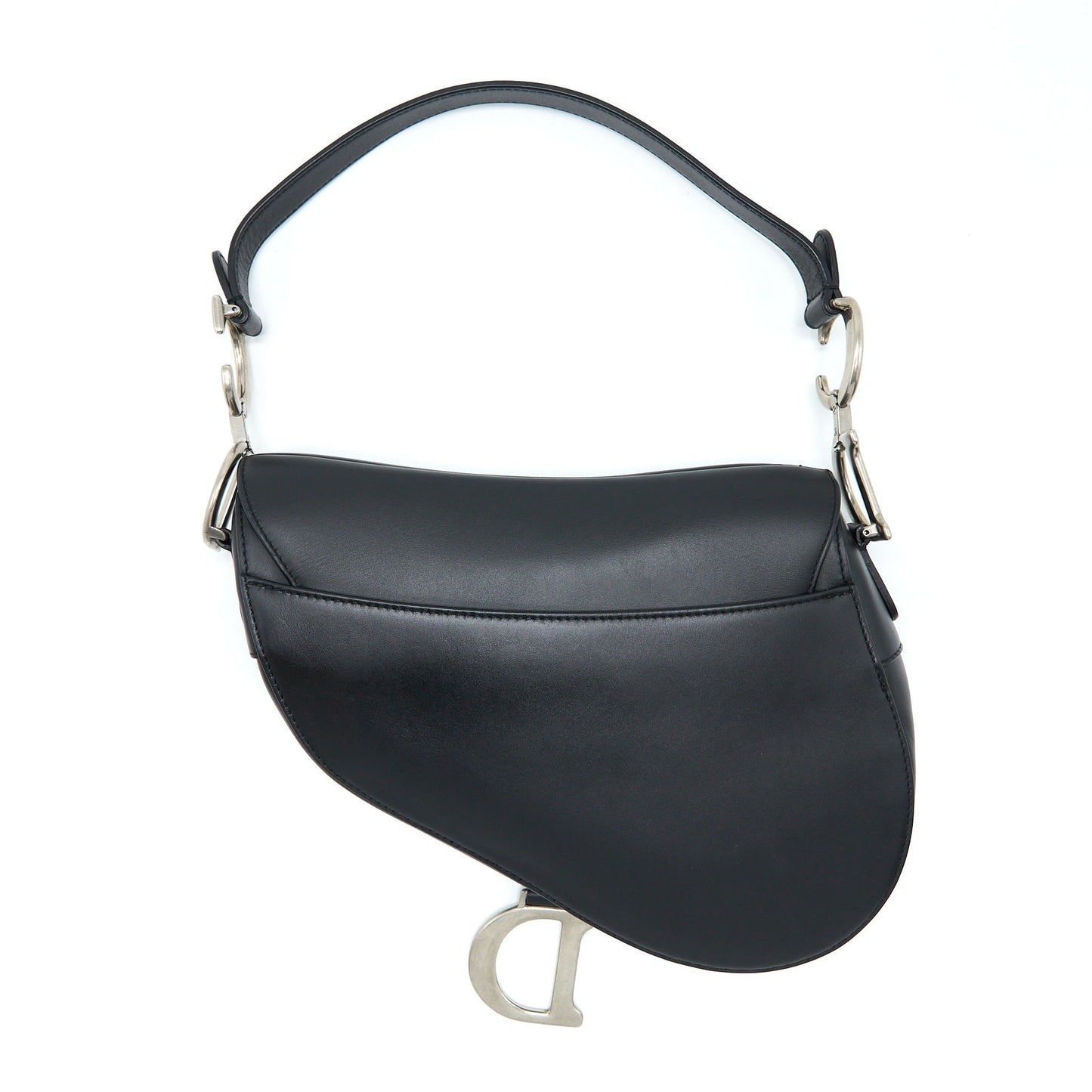 Luxury Dior Medium Saddle Bag Calfskin Black SHW