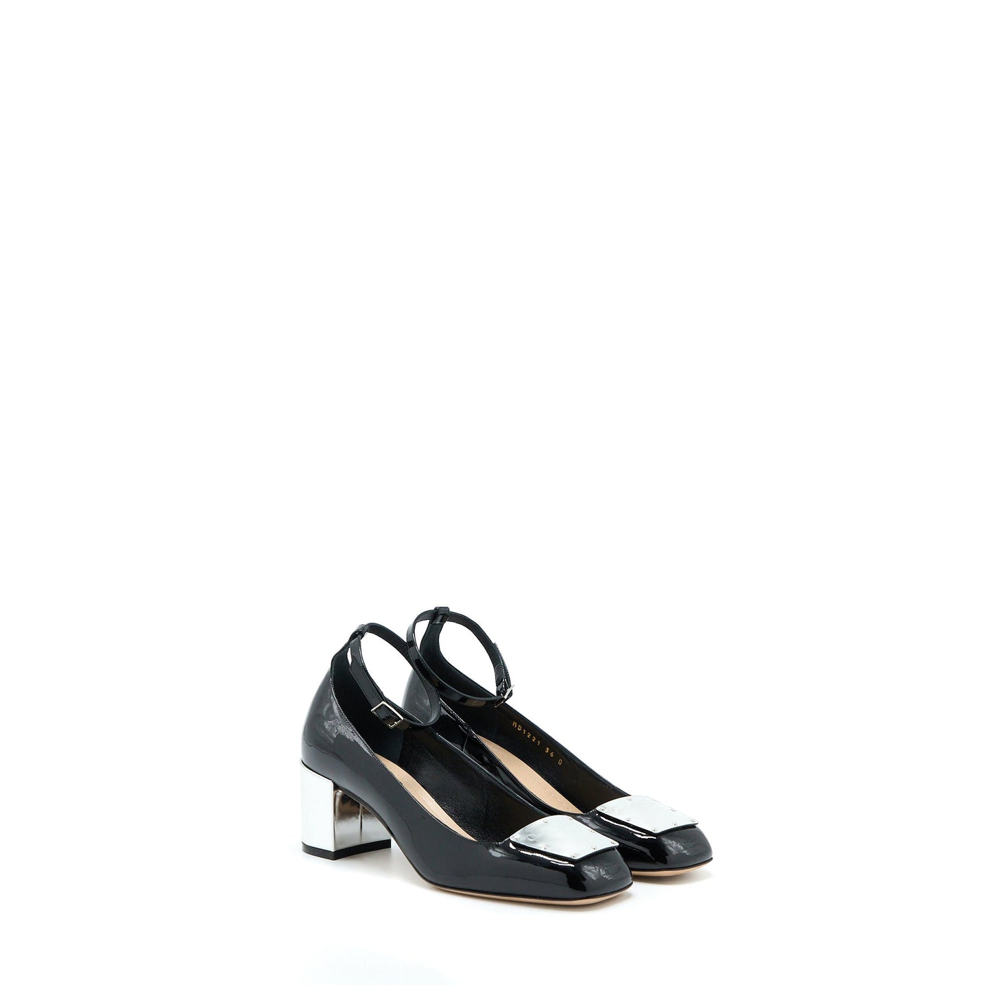 Christian Luxury Dior Size 36 Ballet Pump Patent Calfskin Black SHW