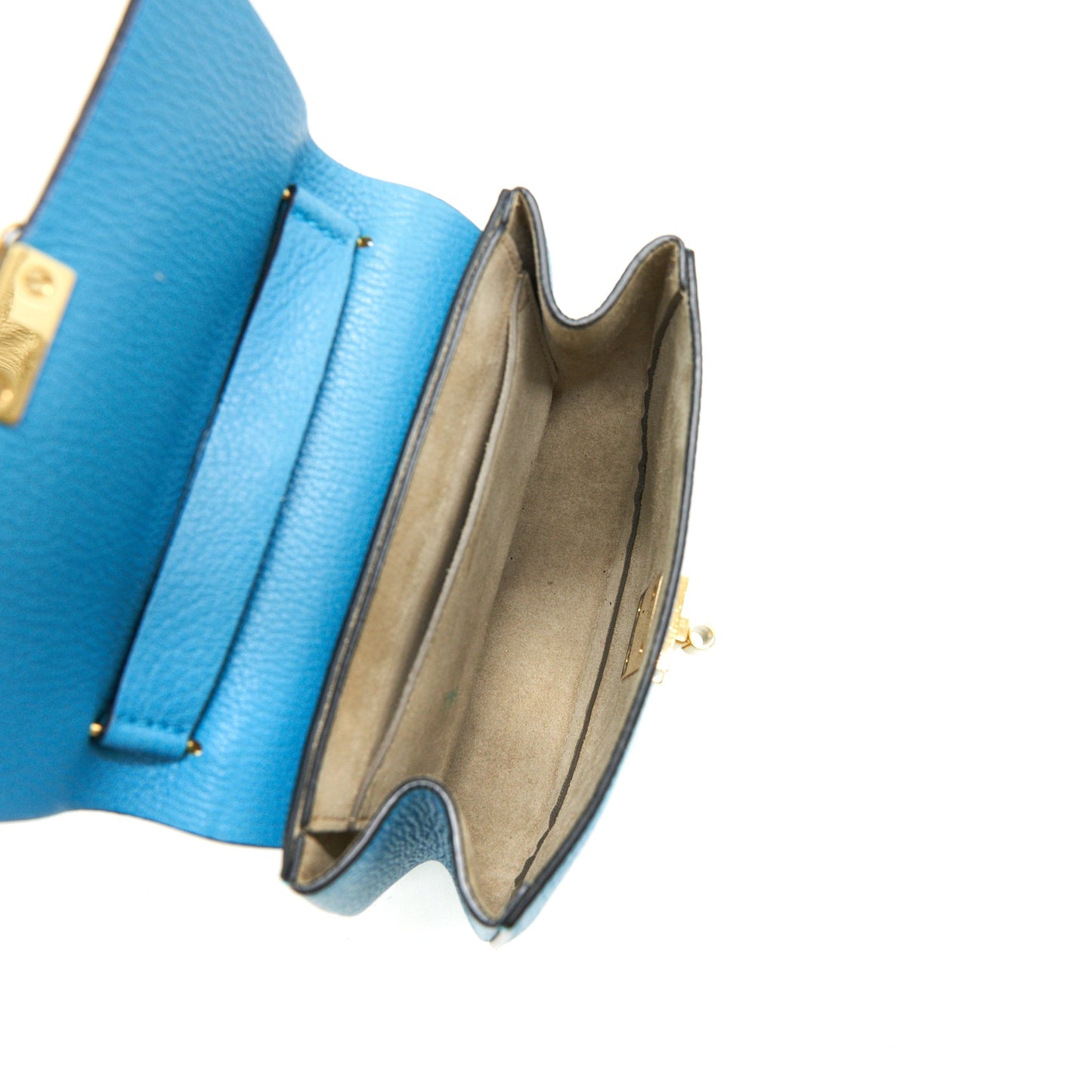 Chloe Mini Drew Shoulder Bag Blue GHW