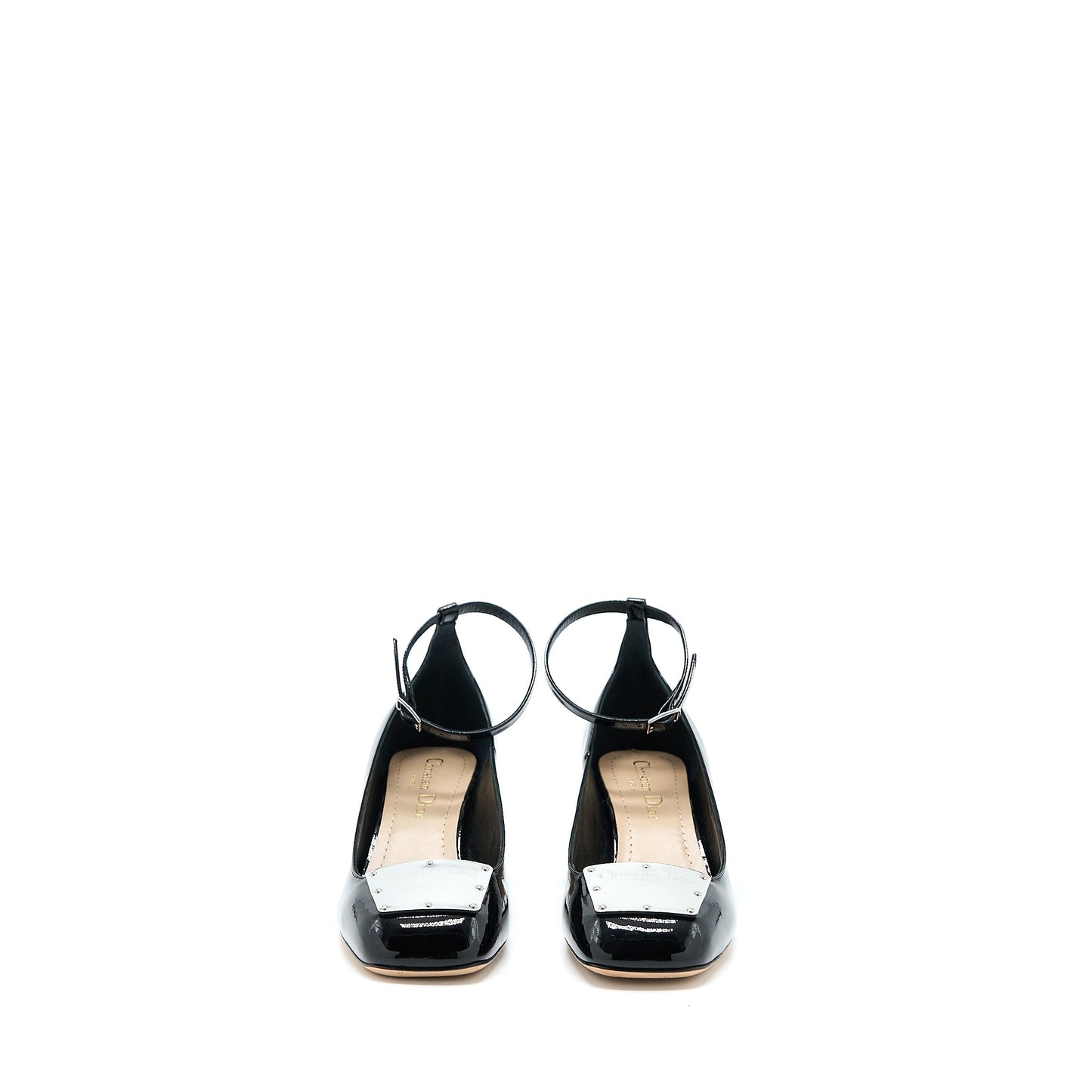 Christian Luxury Dior Size 36 Ballet Pump Patent Calfskin Black SHW