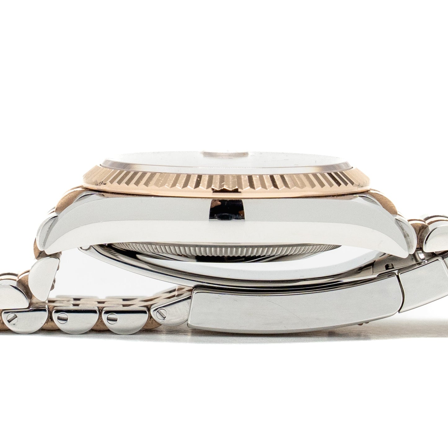 Rolex Datejust 36 oyster steel, everose gold with slate, diamond-set dial, jubilee bracelet mode: M126231-0023