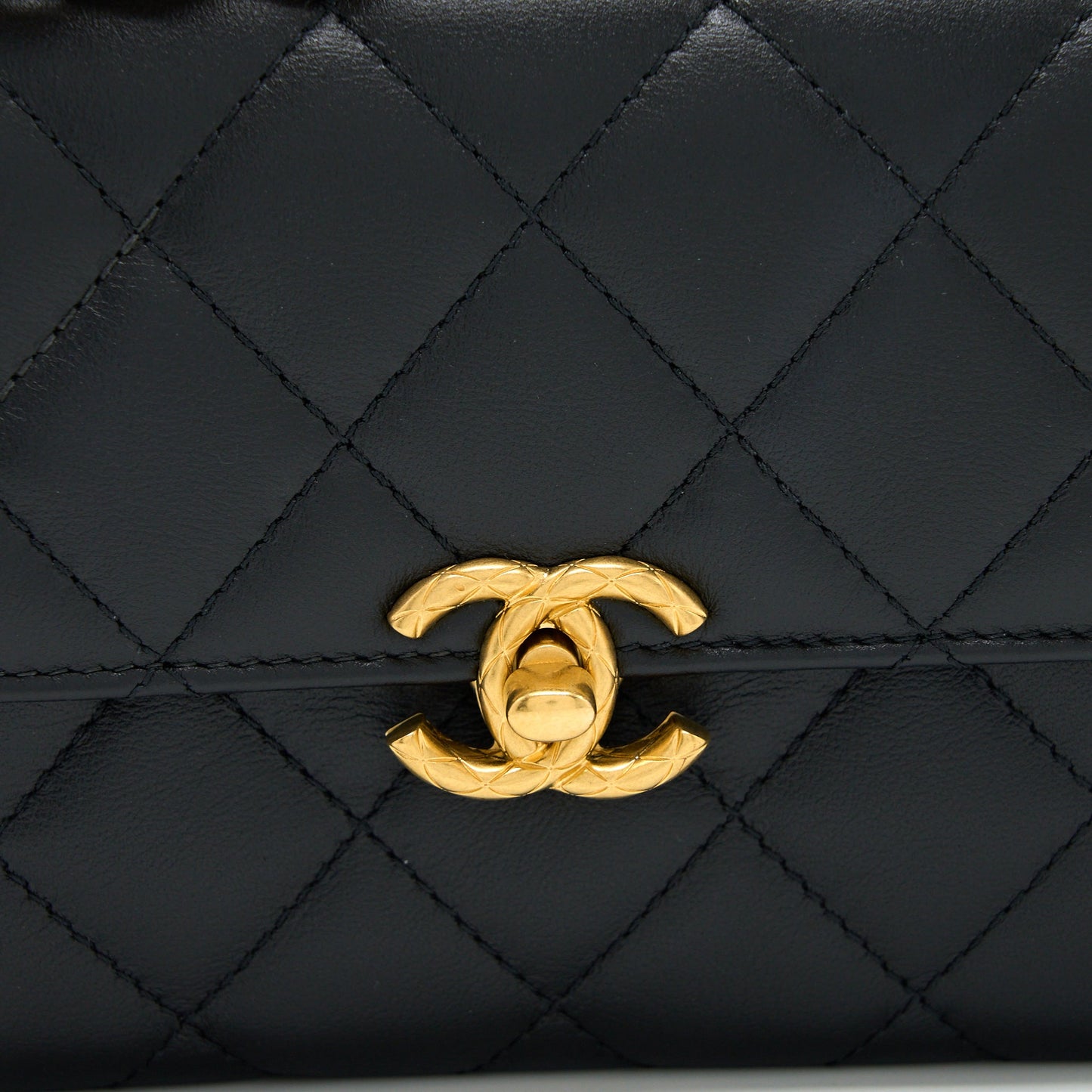 Chanel 22S Seasonal Flap Bag Calfskin Black Brushed GHW
