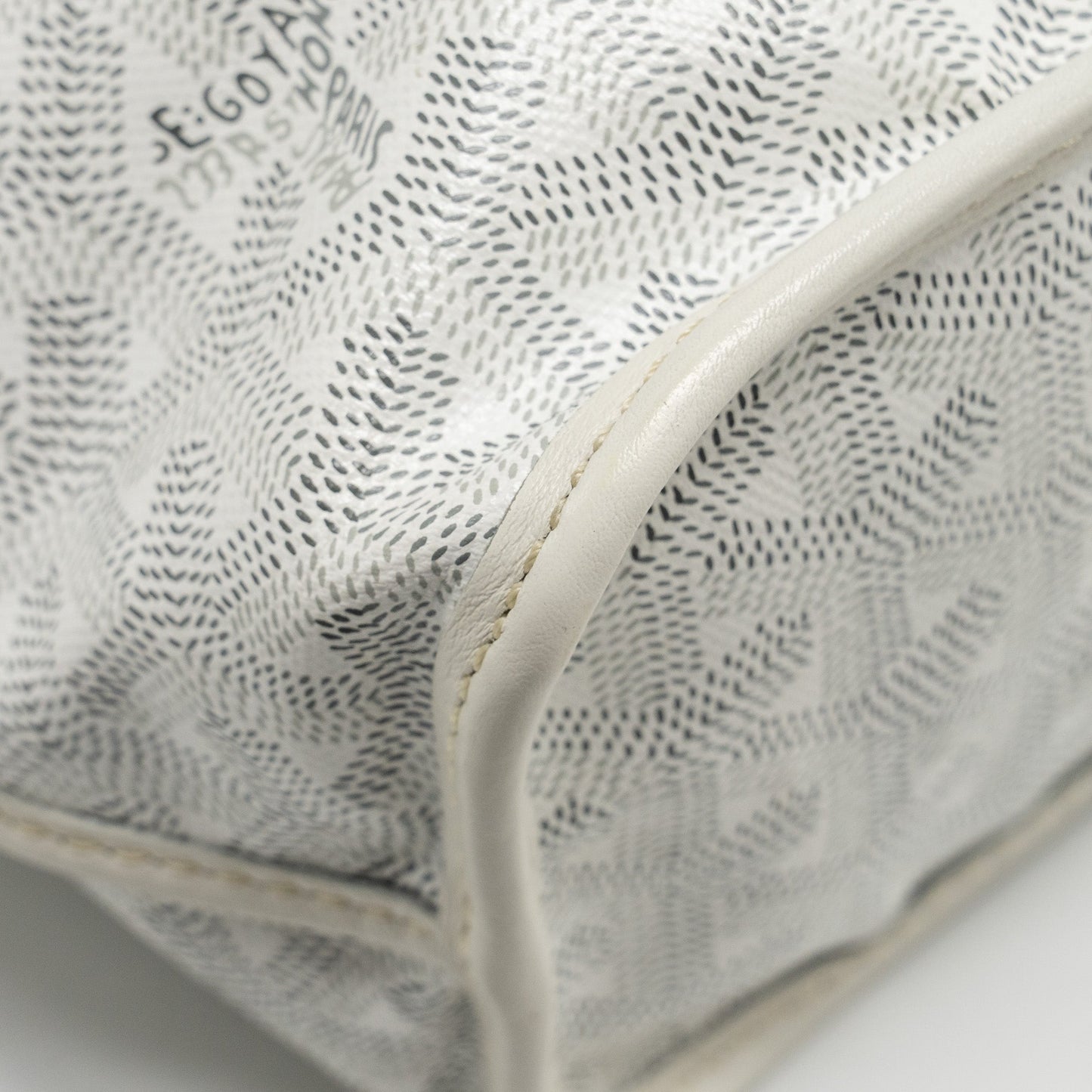 Goyard Mini Anjou Tote bag Heart Goyardline Canvas/Leather White SHW