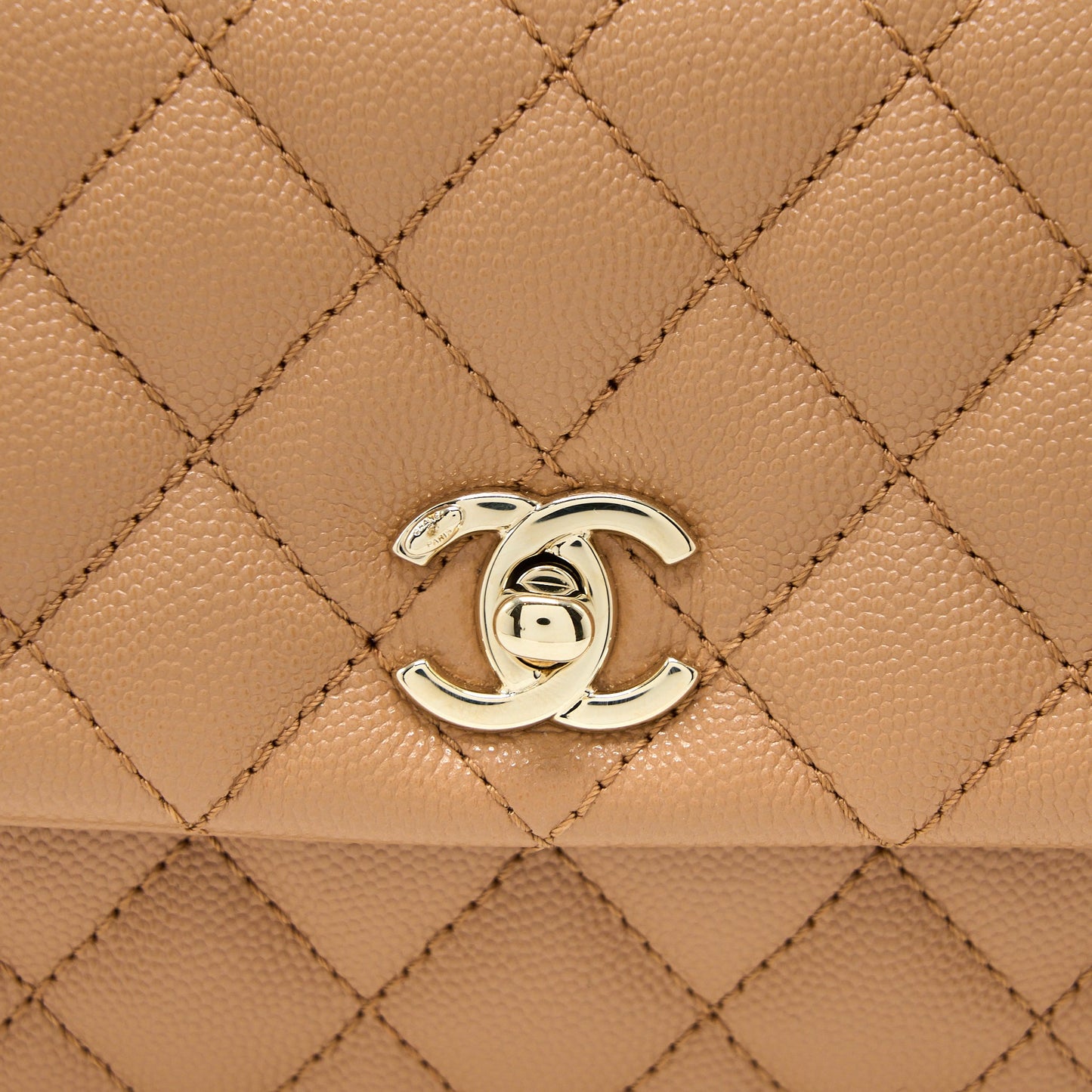 Chanel Small Coco Handle Caviar Brown GHW