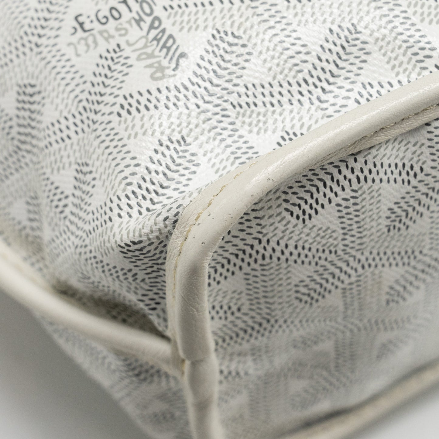 Goyard Mini Anjou Tote bag Heart Goyardline Canvas/Leather White SHW