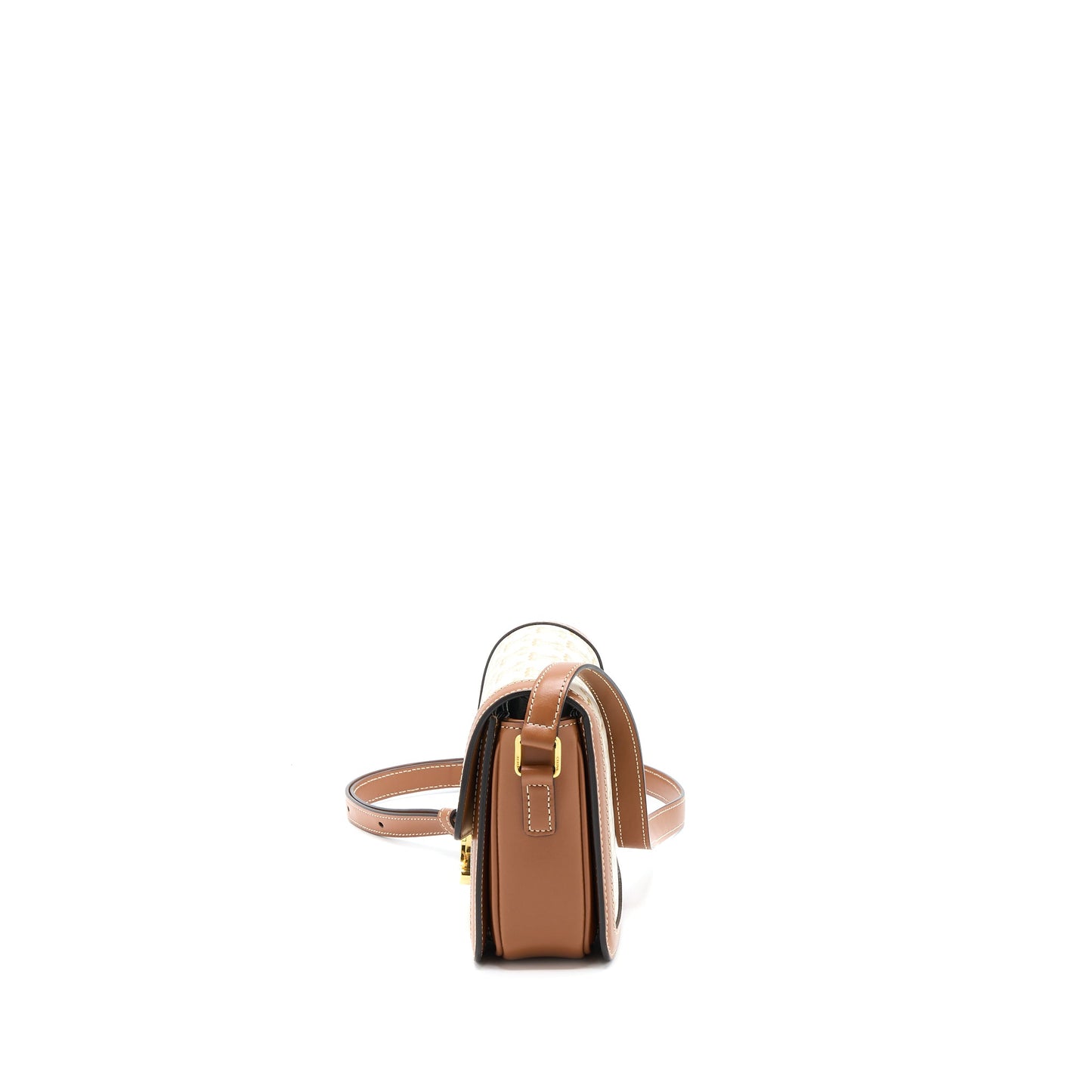 Celine Teen Triomphe Bag Triomphe Canvas/Calfskin White GHW