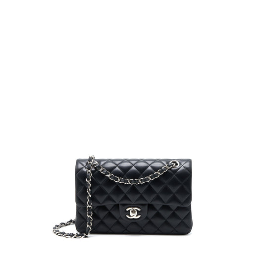Chanel Small Classic Double Flap Bag Lambskin Black SHW