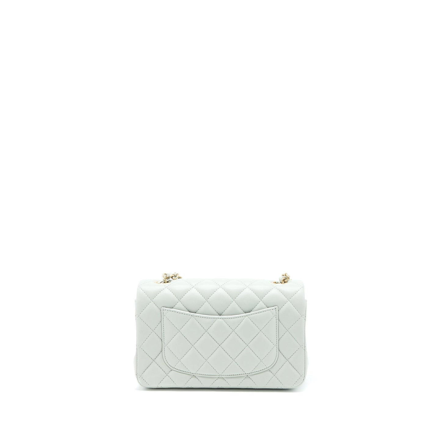 Chanel 23C Mini Rectangular Flap Bag Lambskin Light Grey LGHW (Microchip)