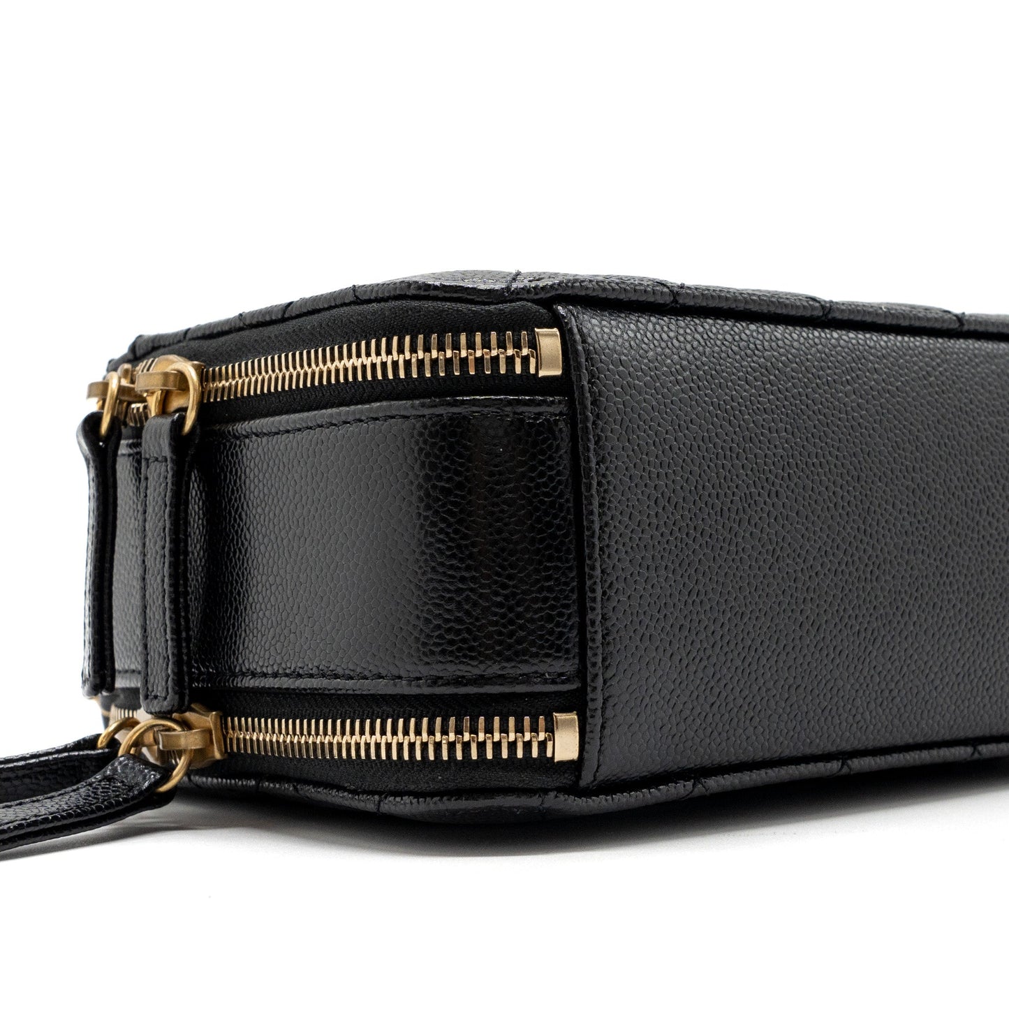 Chanel Letter top Handle Small vanity case caviar Black Brushed GHW(microchip)