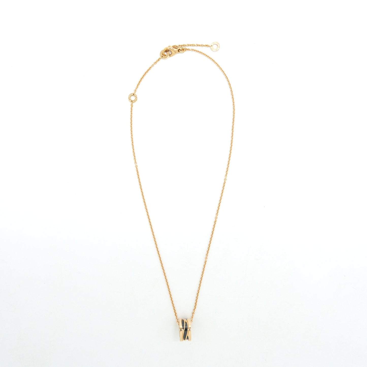 Bvlgari B.zero Necklace Pink Gold Black Ceramic