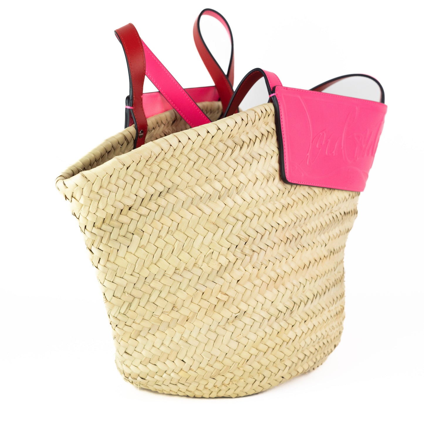 Christian Louboutin Loubishore Woven Tote Bag in Pink Leather