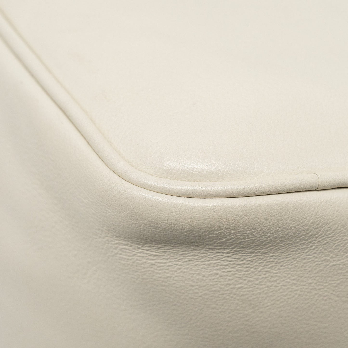 Prada Triangle Shoulder Bag Leather White SHW