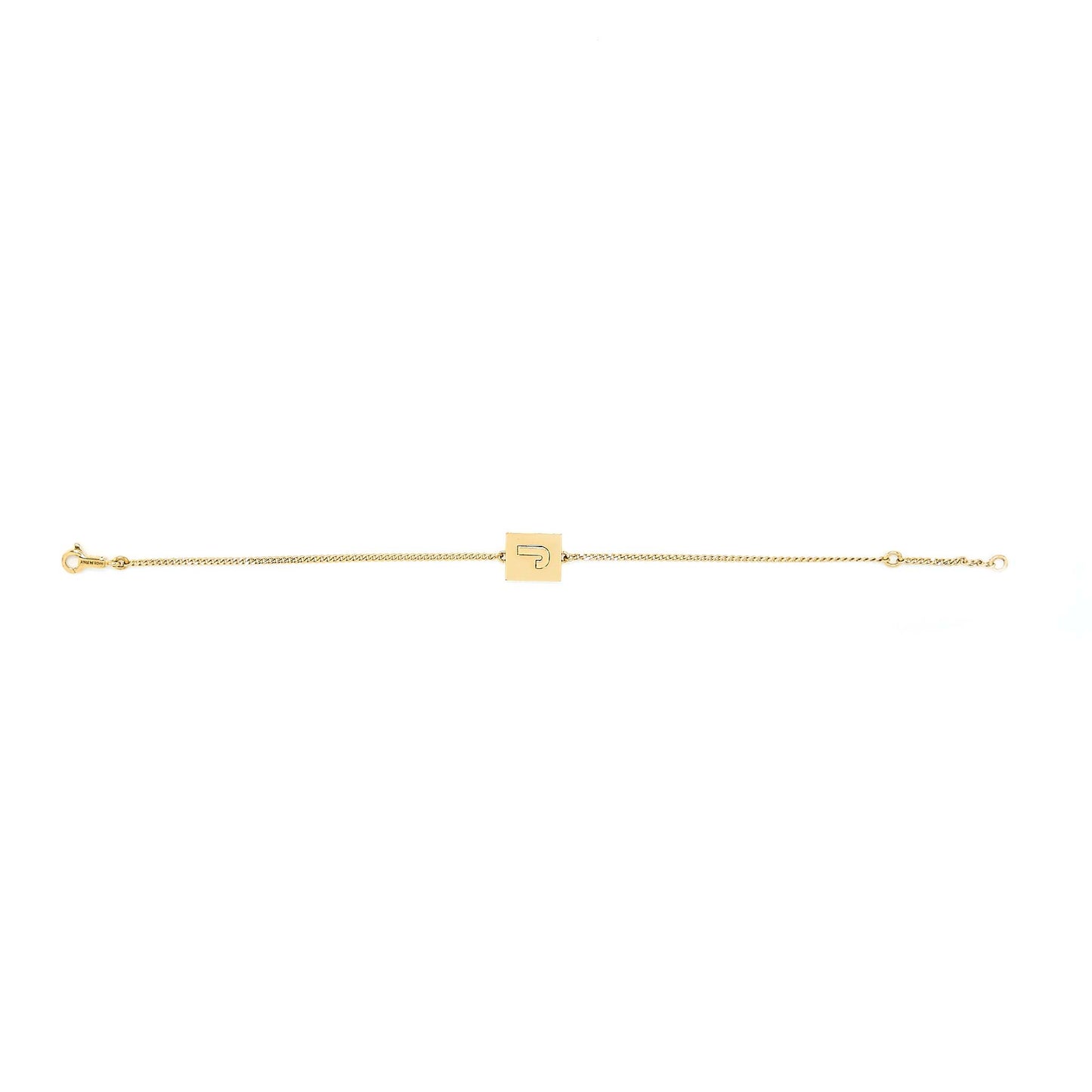 Celine Alphabet J Bracelet In Brass Gold Tone
