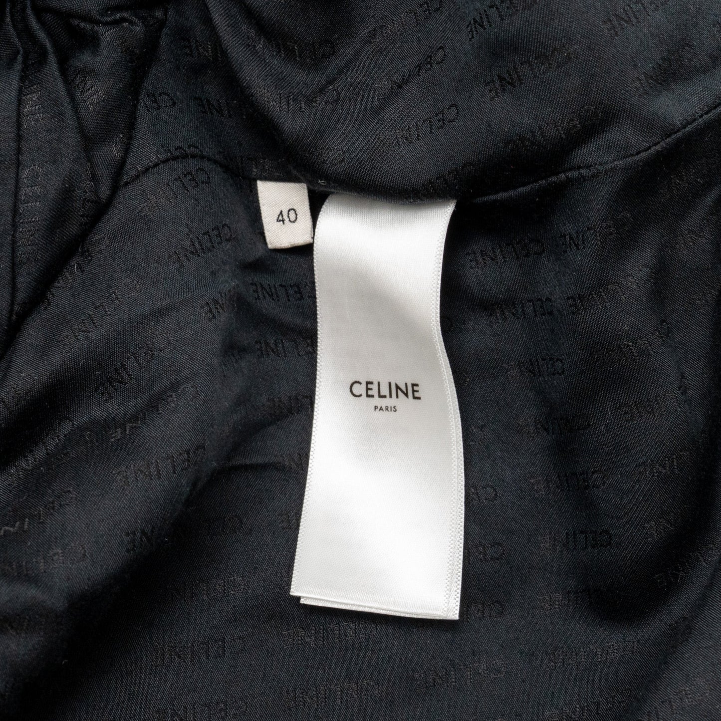 Celine Size 40 Chasseur Jacket Tweed Black GHW