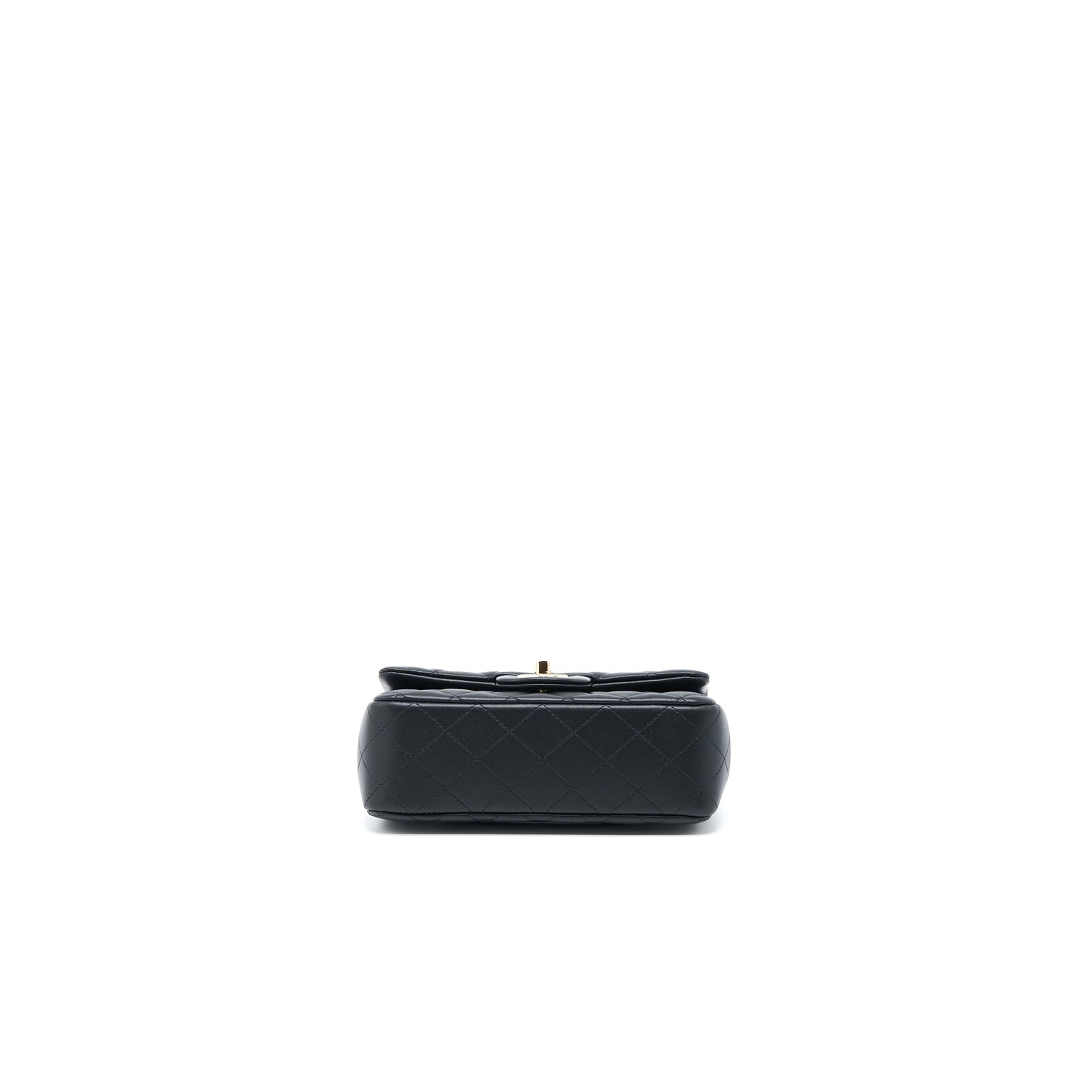 Chanel Top Handle Mini Rectangular Flap Bag Lambskin Black LGHW (Microchip)