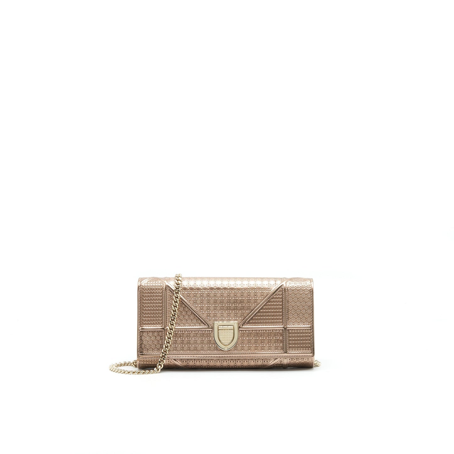 Luxury Dior Luxury Diorama metallic Pink Wallet with Chain