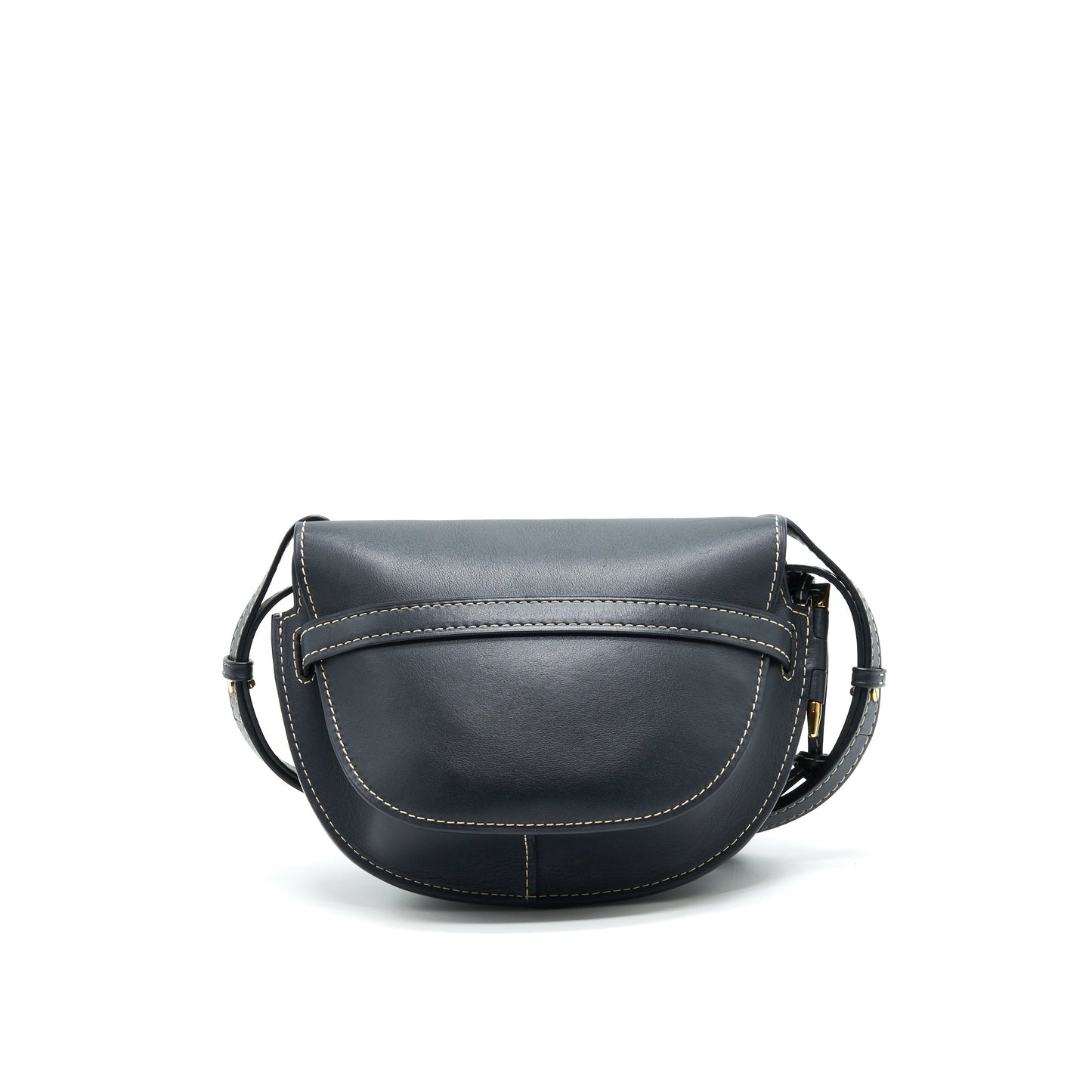 LOEWE Small Gate Leather Saddle Bag Midnight Blue