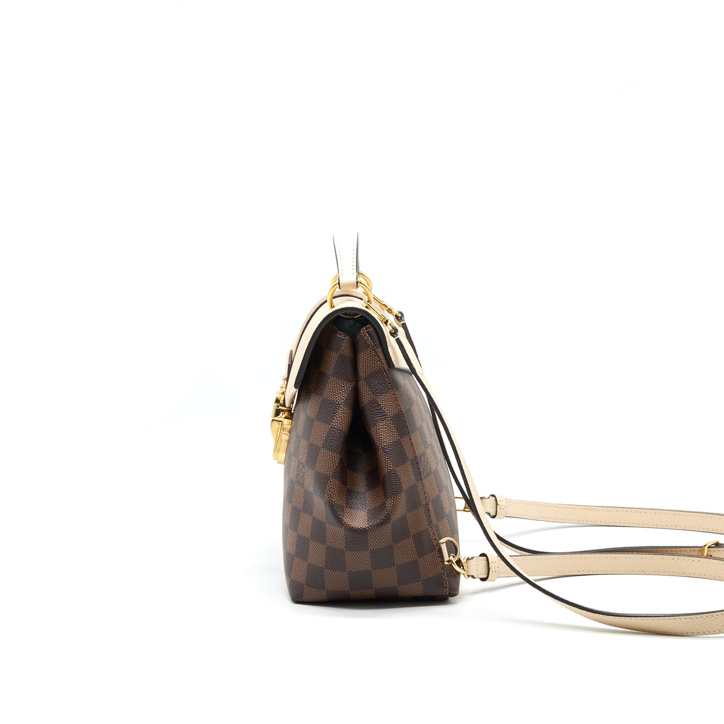 LOUIS VUITTON Clapton Backpack Damier Ebene Leather Brown