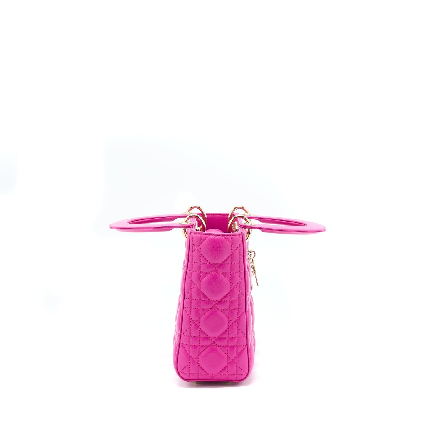Luxury Dior Small Lady Luxury Dior Lambskin Pink GHW