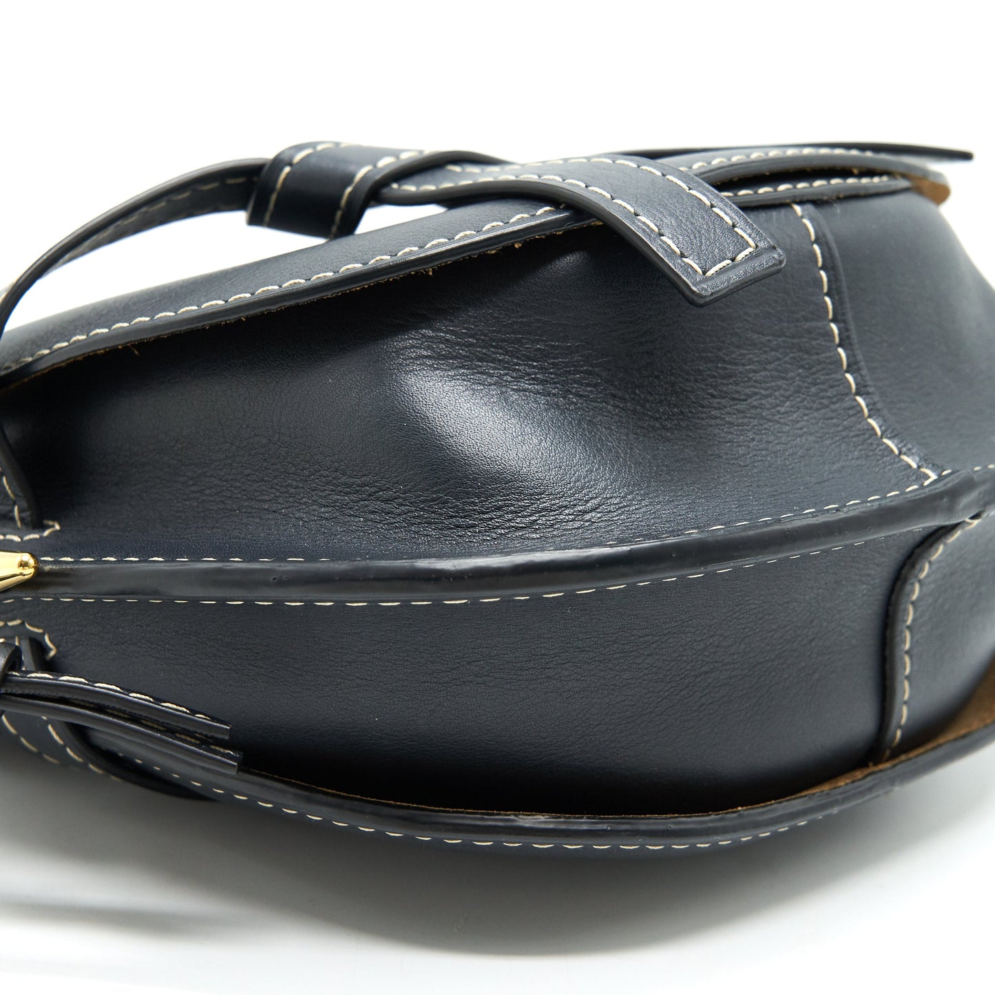 LOEWE Small Gate Leather Saddle Bag Midnight Blue