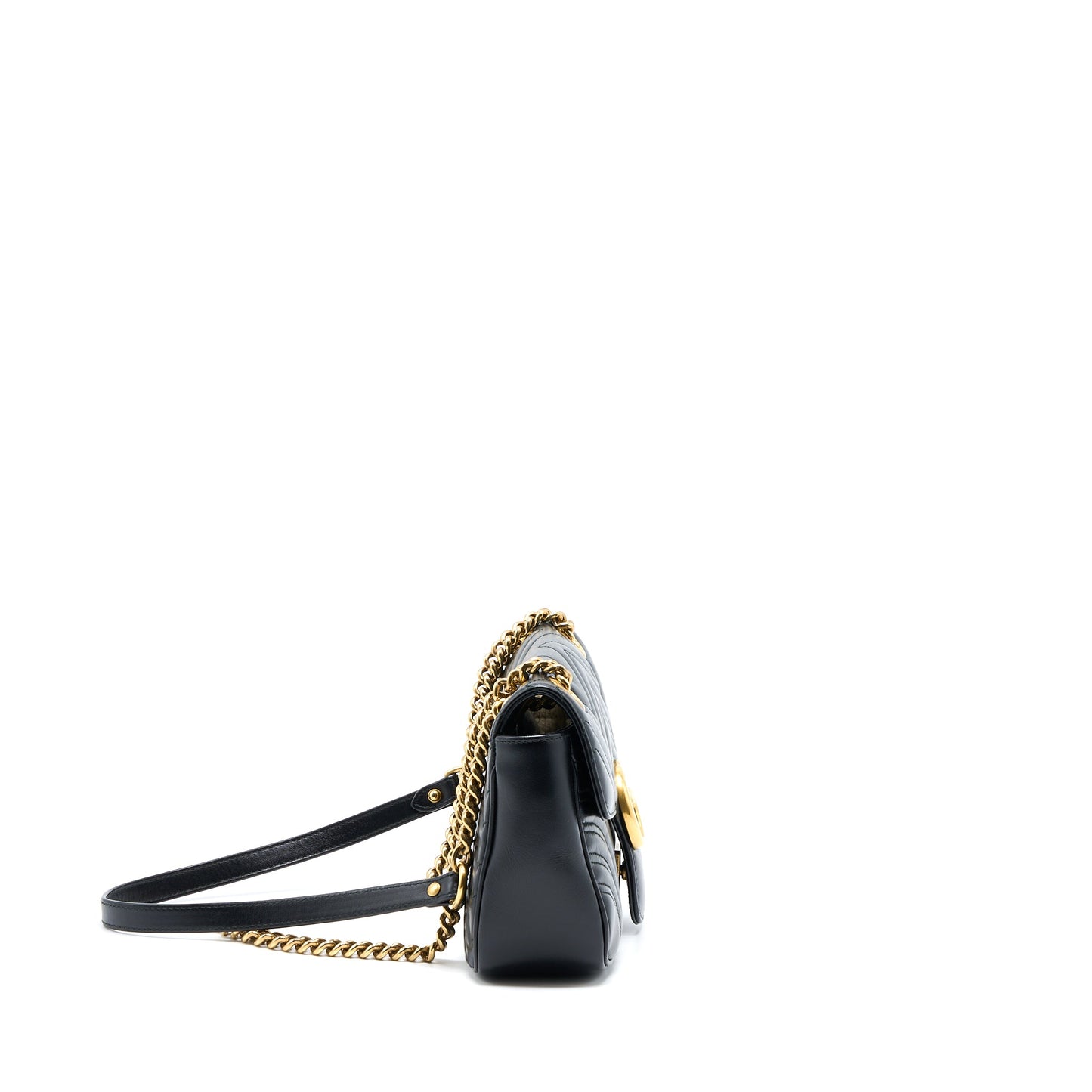 Gucci Small Marmont Calfskin Black GHW