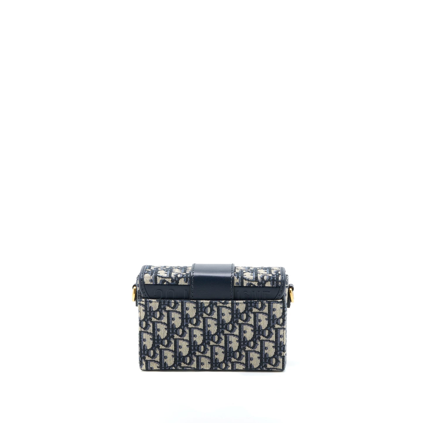 Luxury Dior 30 Montaigne Mini Box Bag Blue Oblique GHW