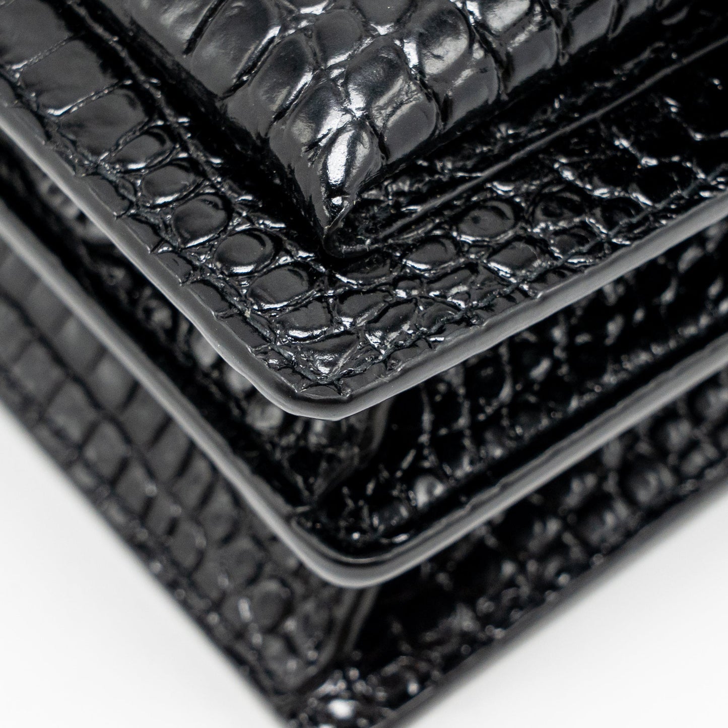 Saint Laurent/YSL Sunset Medium Crocodile-Embossed Calfskin SO Black