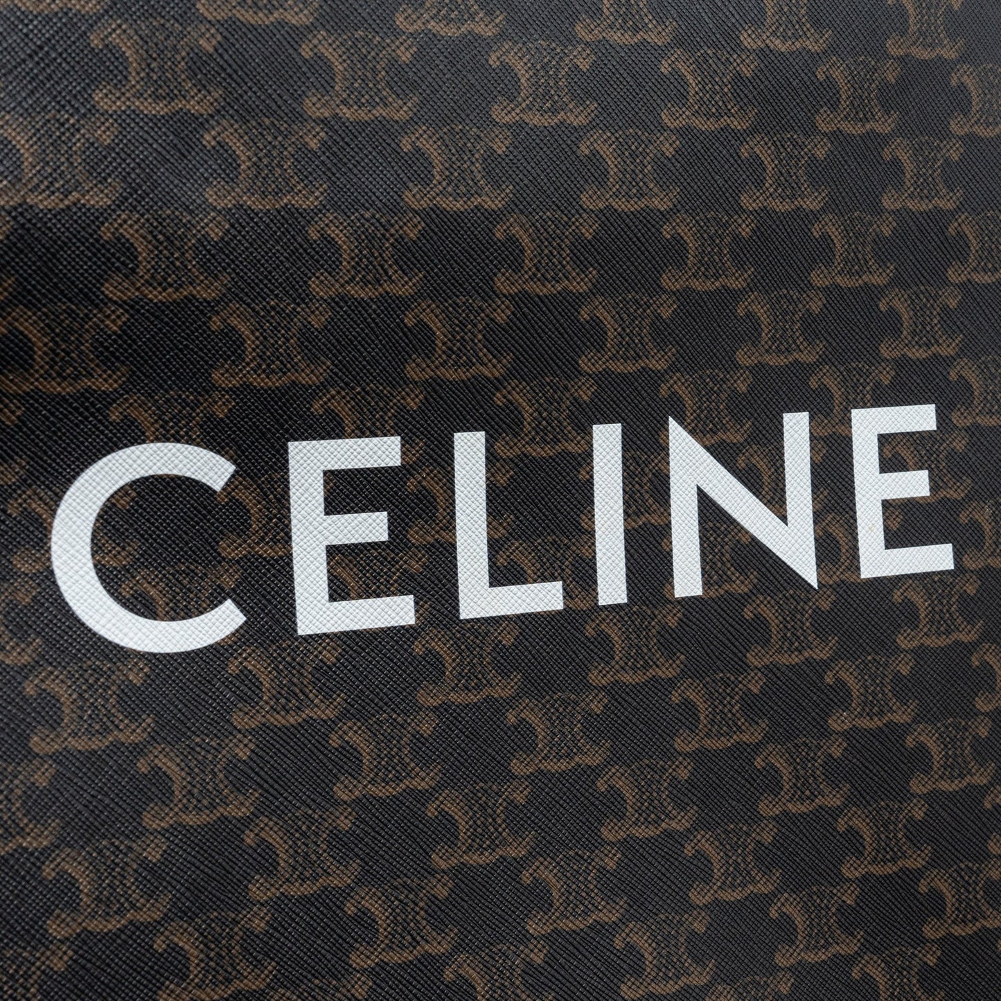 Celine small cabas vertical triomphe canvas / calfskin tan GHW