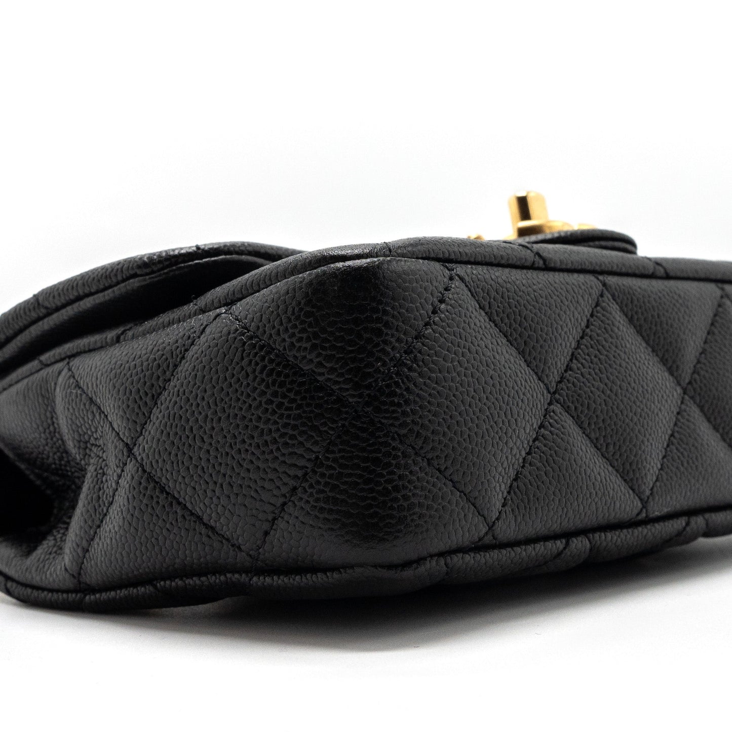Chanel 23P mini Coco Love Flap Bag Caviar Black Brushed GHW(Microchip)
