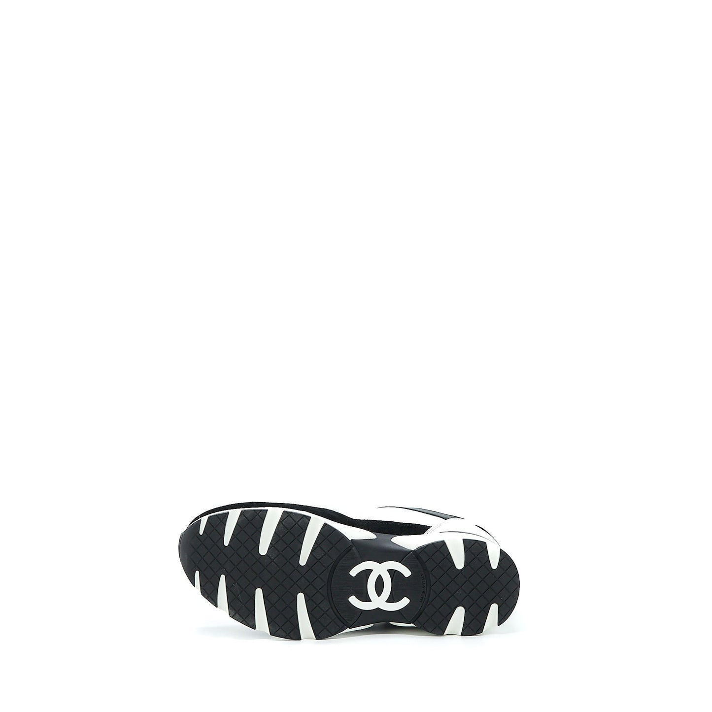 Chanel Size 39 Trainers Suede Black/White/Silver