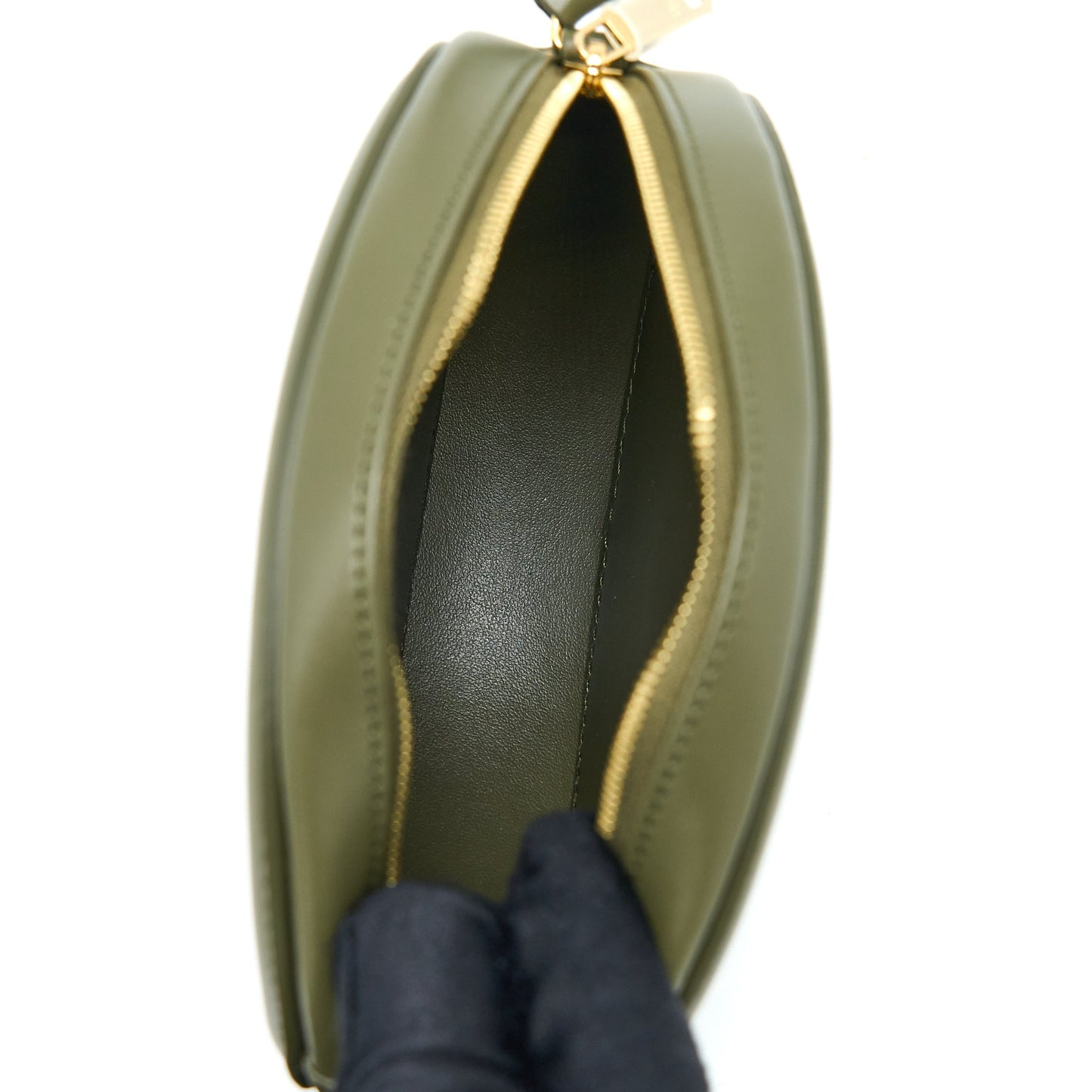 Celine Crossbody Oval Purse Calfskin Olive Green GHW