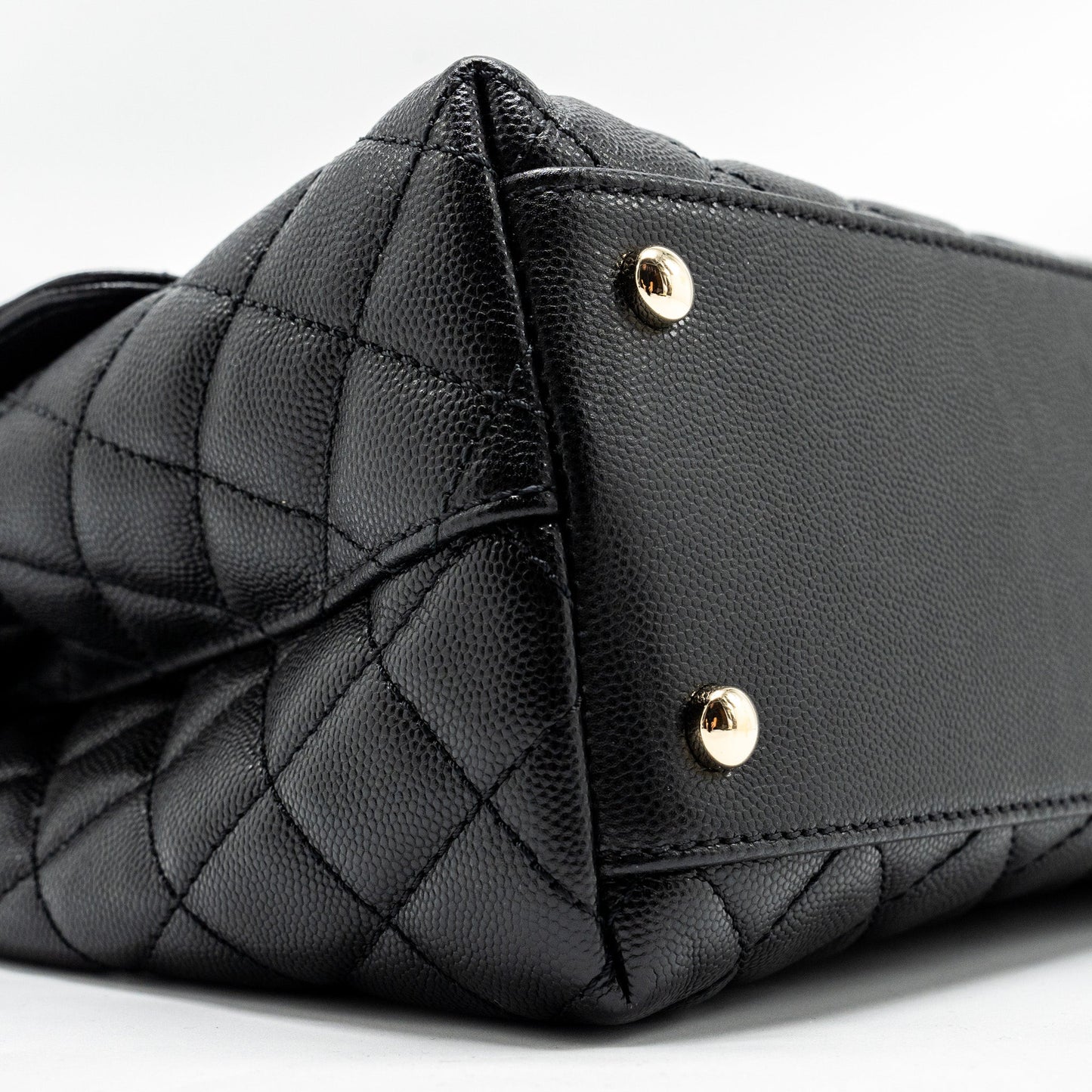 Chanel Large Coco Handle Caviar Black LGHW (Microchip)