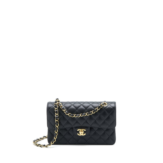 Chanel Small Classic Double Flap Bag Caviar Black GHW (Microchip)