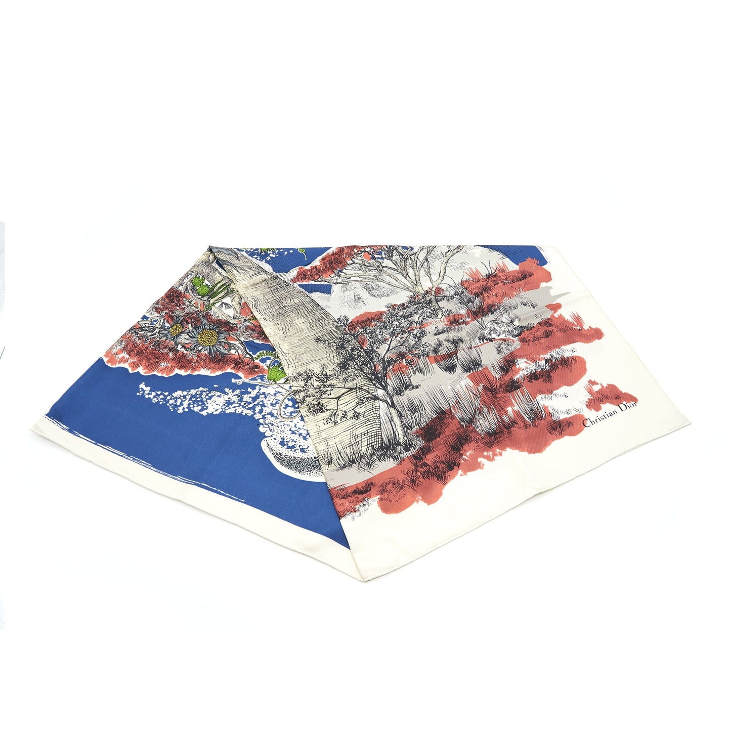 Christian Luxury Dior Silk Scarf Square Multicolour