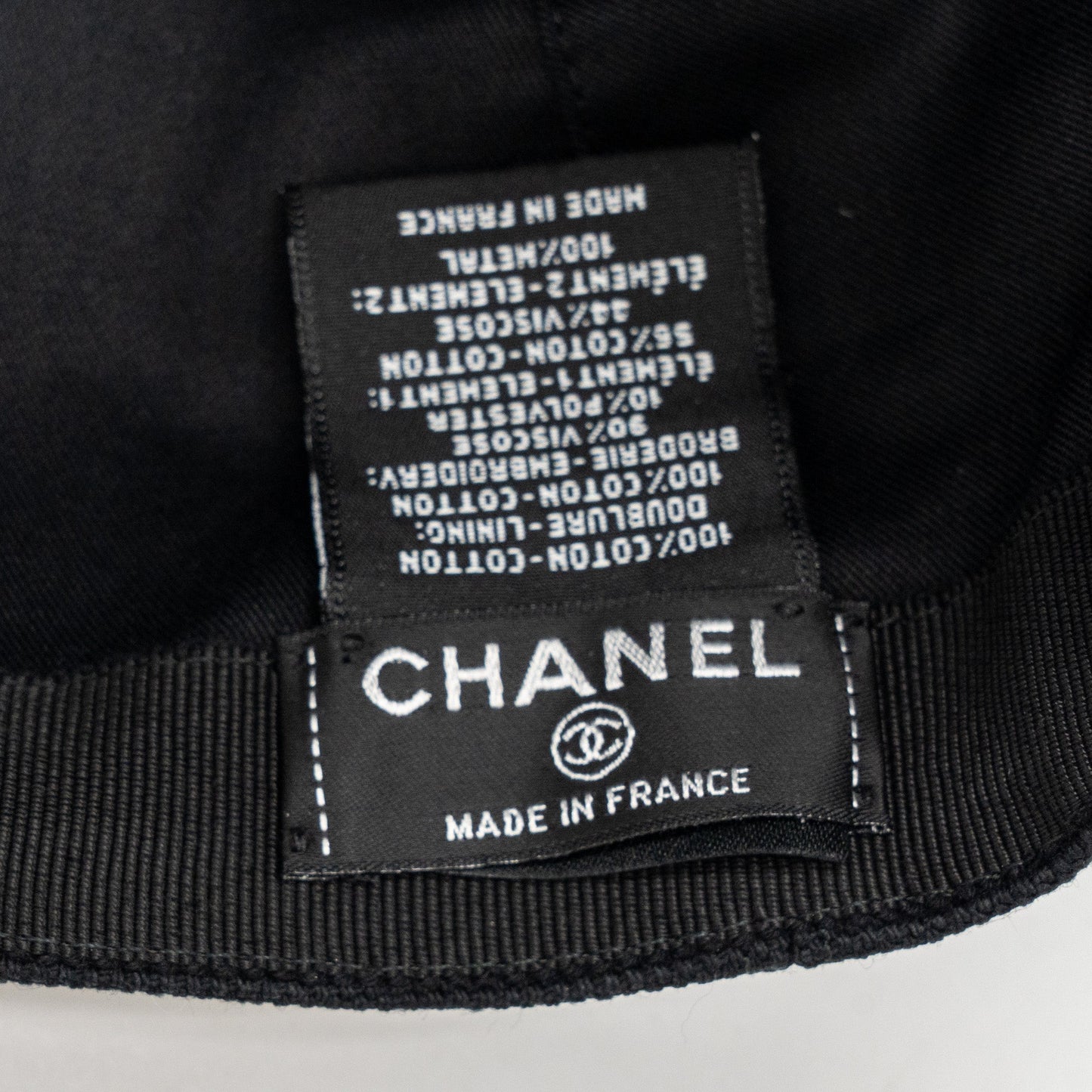 Chanel 24C CC Logo Baseball Cap Black