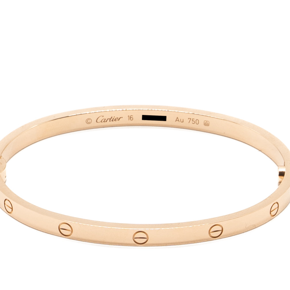 Cartier Size 16 Love Bracelet Small Model Rose Gold