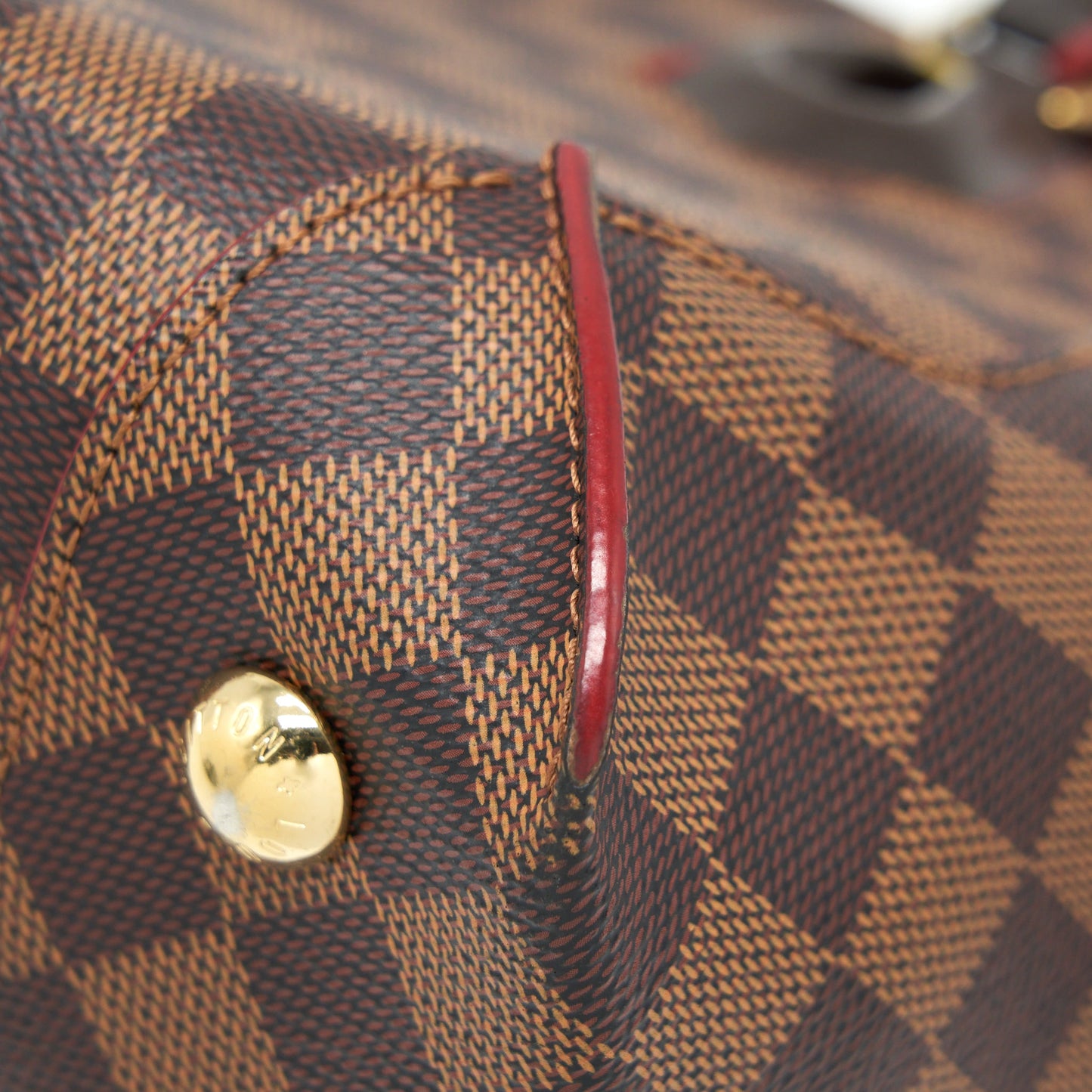 Louis Vuitton Top Handle Tote Bag With Strap Damier Ebene/Red GHW