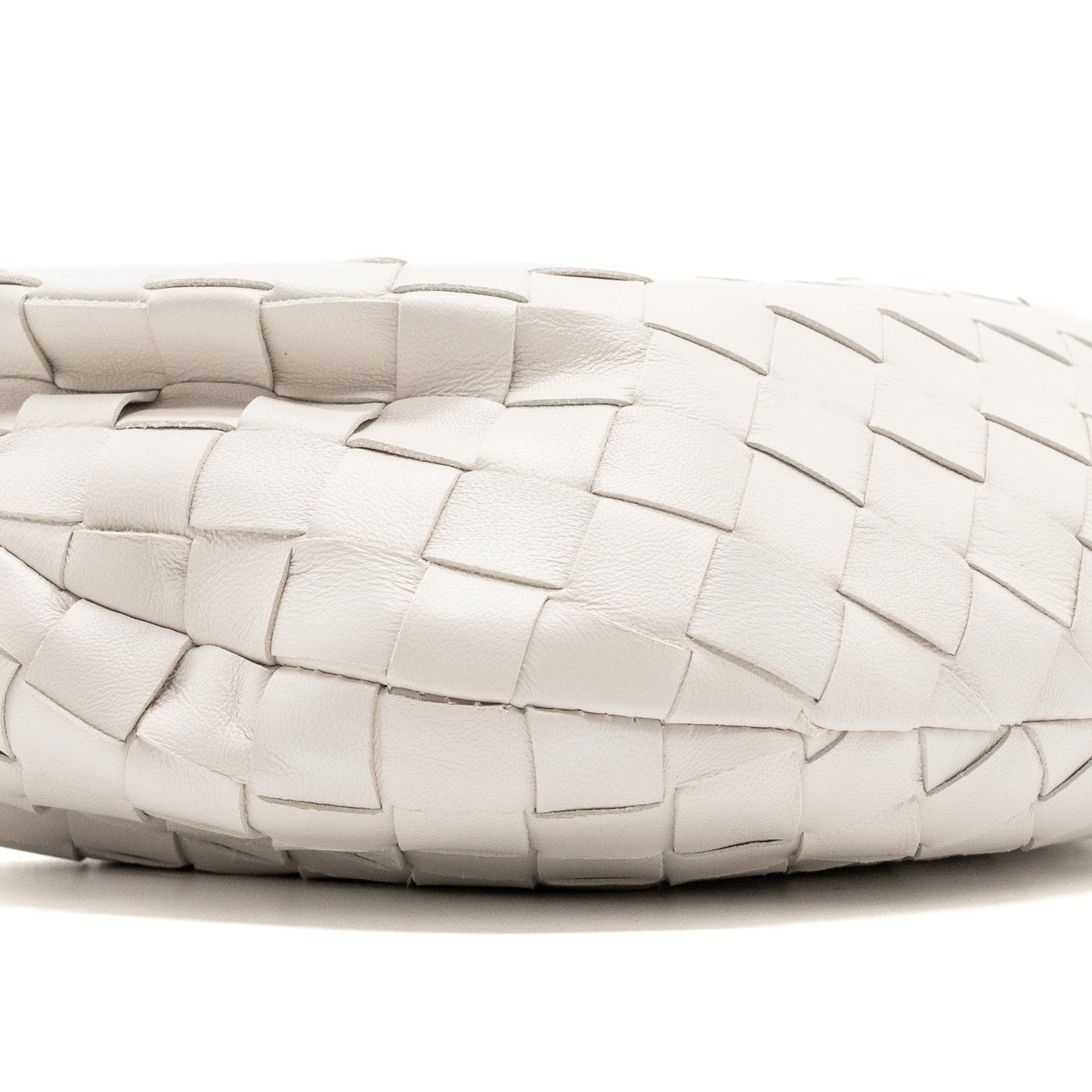 Bottega Veneta Mini Jodie Lambskin Chalk GHW