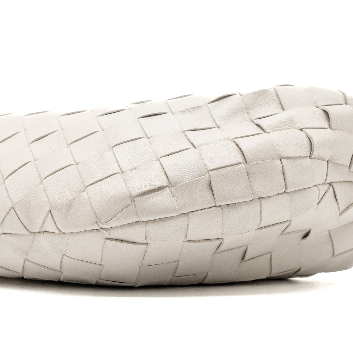 Bottega Veneta Mini Jodie Lambskin Chalk GHW