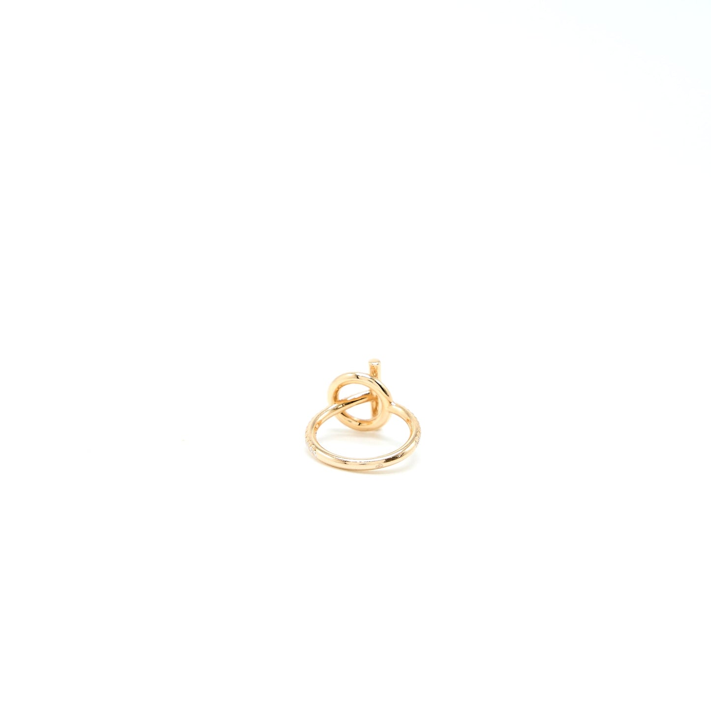 Hernes Size 50 Echappee Ring Small Model Rose Gold with Diamonds