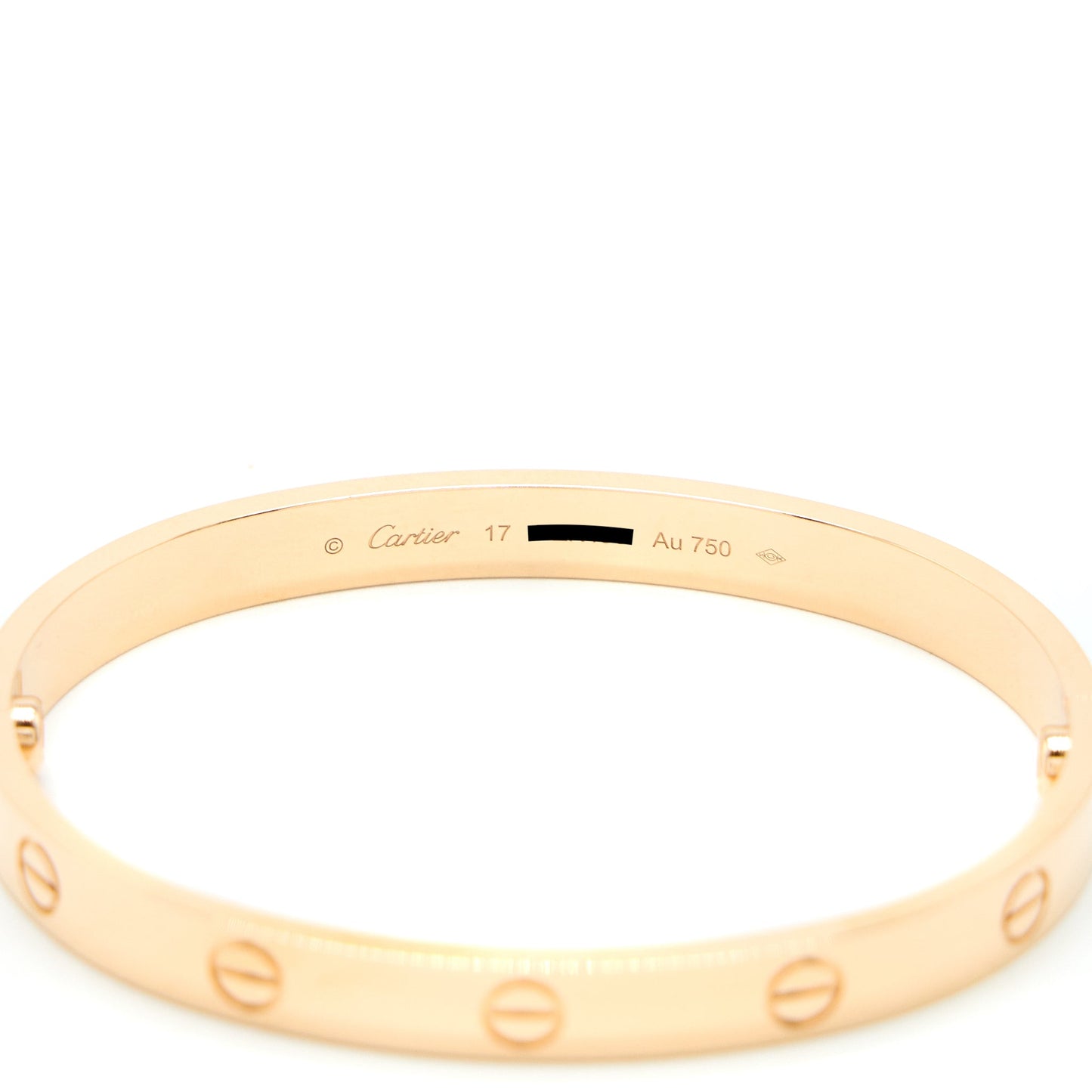 Cartier Size 17 Love Bracelet Rose Gold
