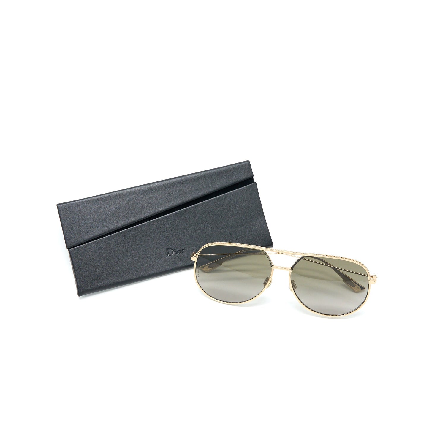 Luxury Dior Sunglasses Brown Light Gold Tone