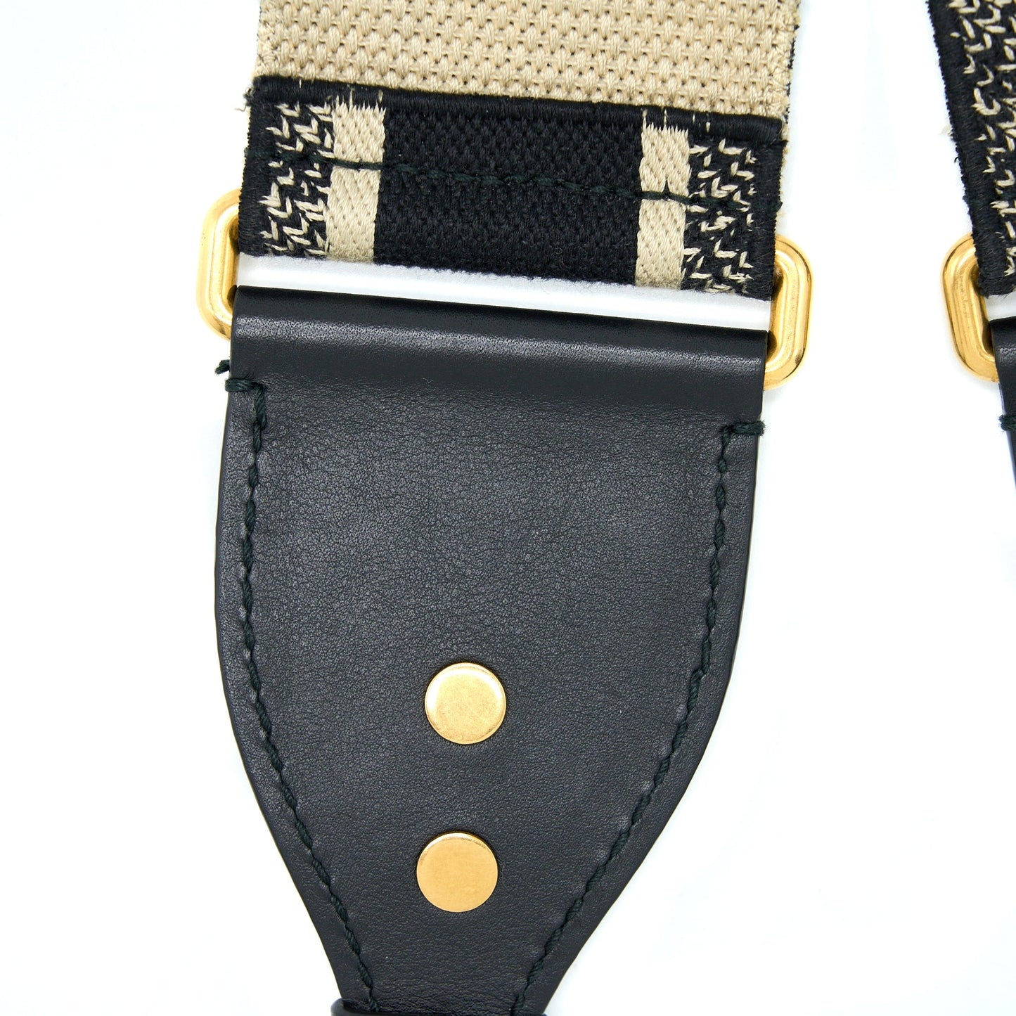Luxury Dior Canvas Embroidered Shoulder Strap Black/White SHW