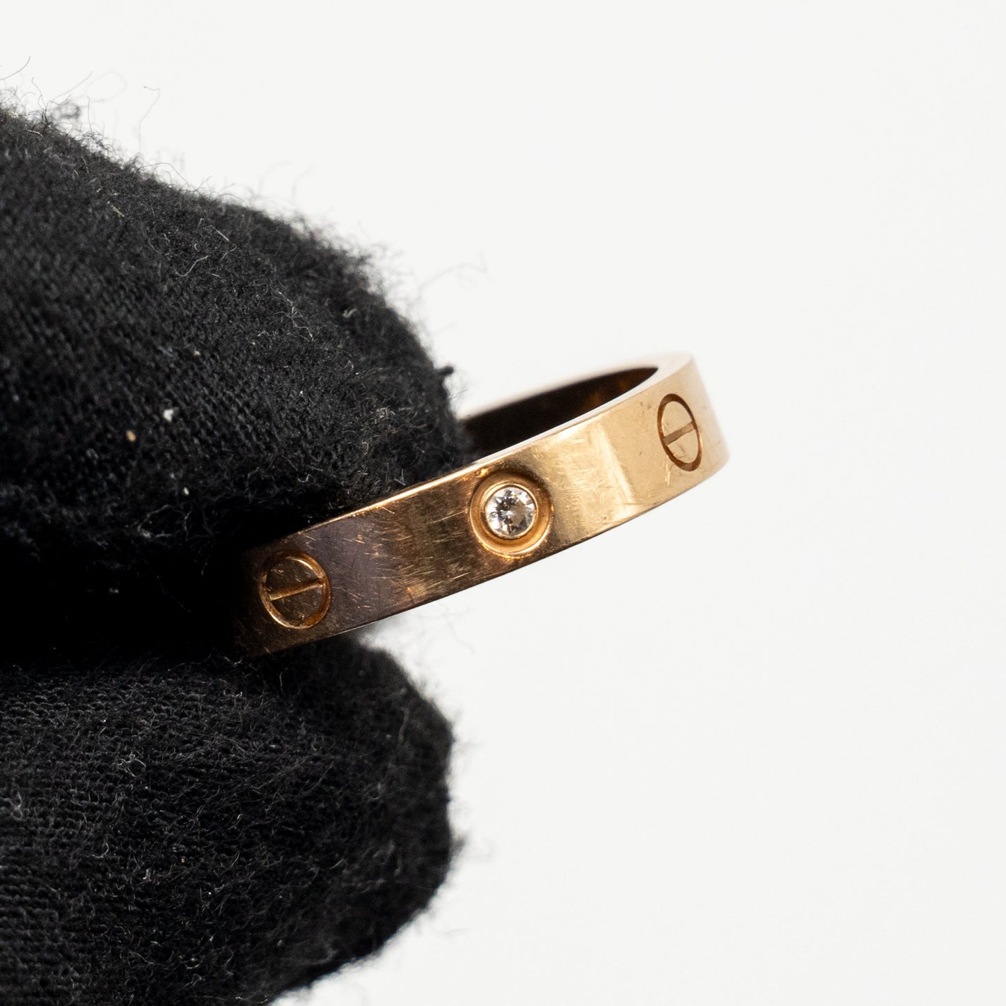 Cartier Size 59 Love Ring Small Model Rose Gold with One Diamond
