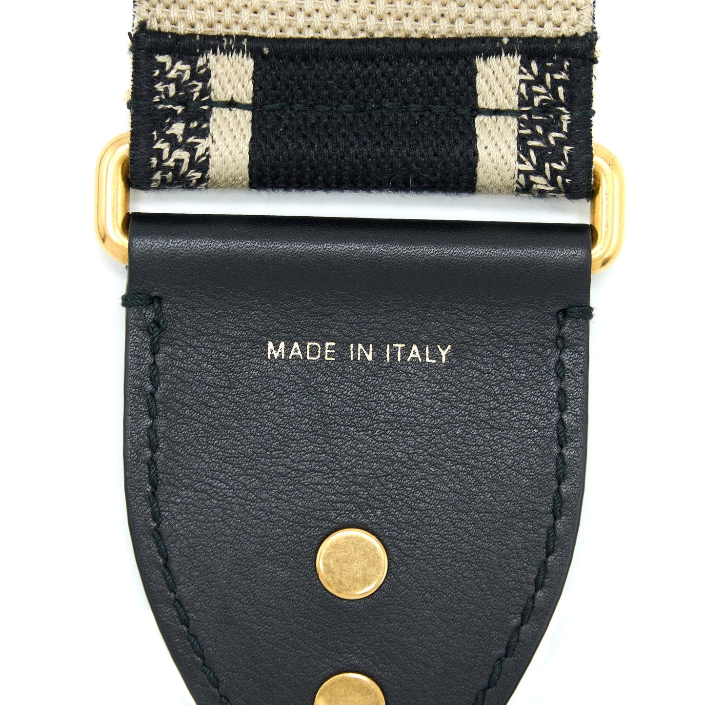 Luxury Dior Canvas Embroidered Shoulder Strap Black/White SHW