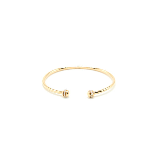 Piaget Size 15 Possession Open Bangle Bracelet 18K Rose Gold with Diamonds