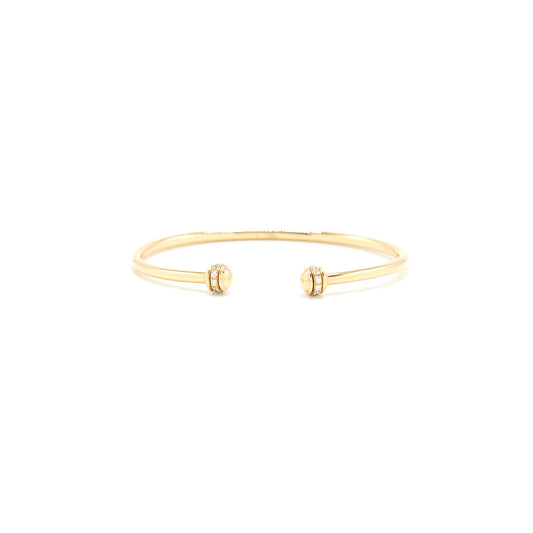 Piaget Size 15 Possession Open Bangle Bracelet 18K Rose Gold with Diamonds