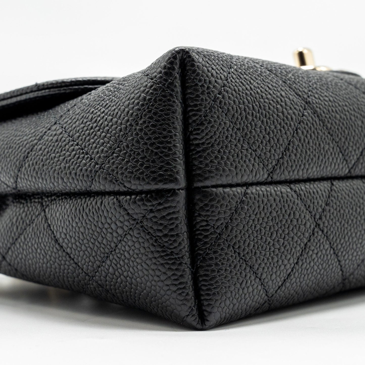 Chanel Chain Handle Flap Bag Quilted Calfskin Black LGHW